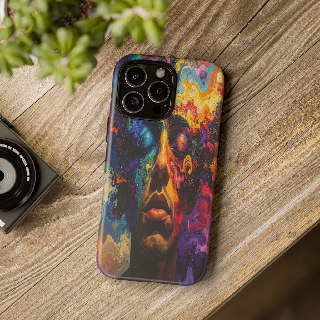 Psyche Unbound: Chromatic Consciousness, Digital Portrait Exploration - L’Art Suprême Phone Case