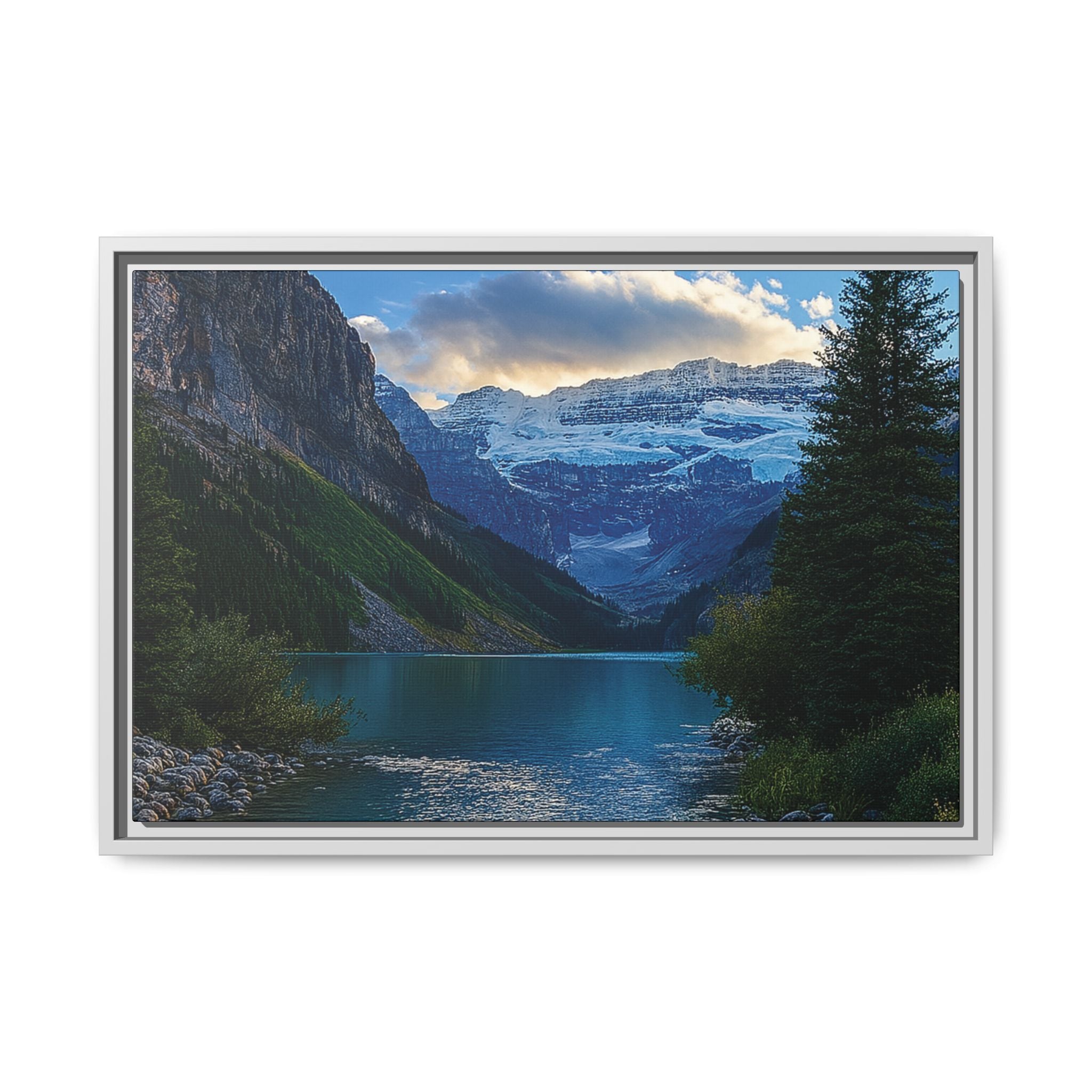 "Glacial Serenity" – Framed Canvas Print