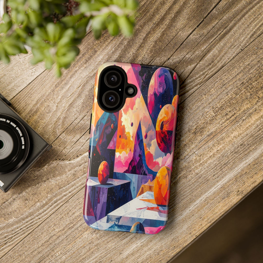Cosmic Geometrica: Floating Spheres of Abstraction, Digital Dreamscape Dimensions - L’Art Suprême Phone Case