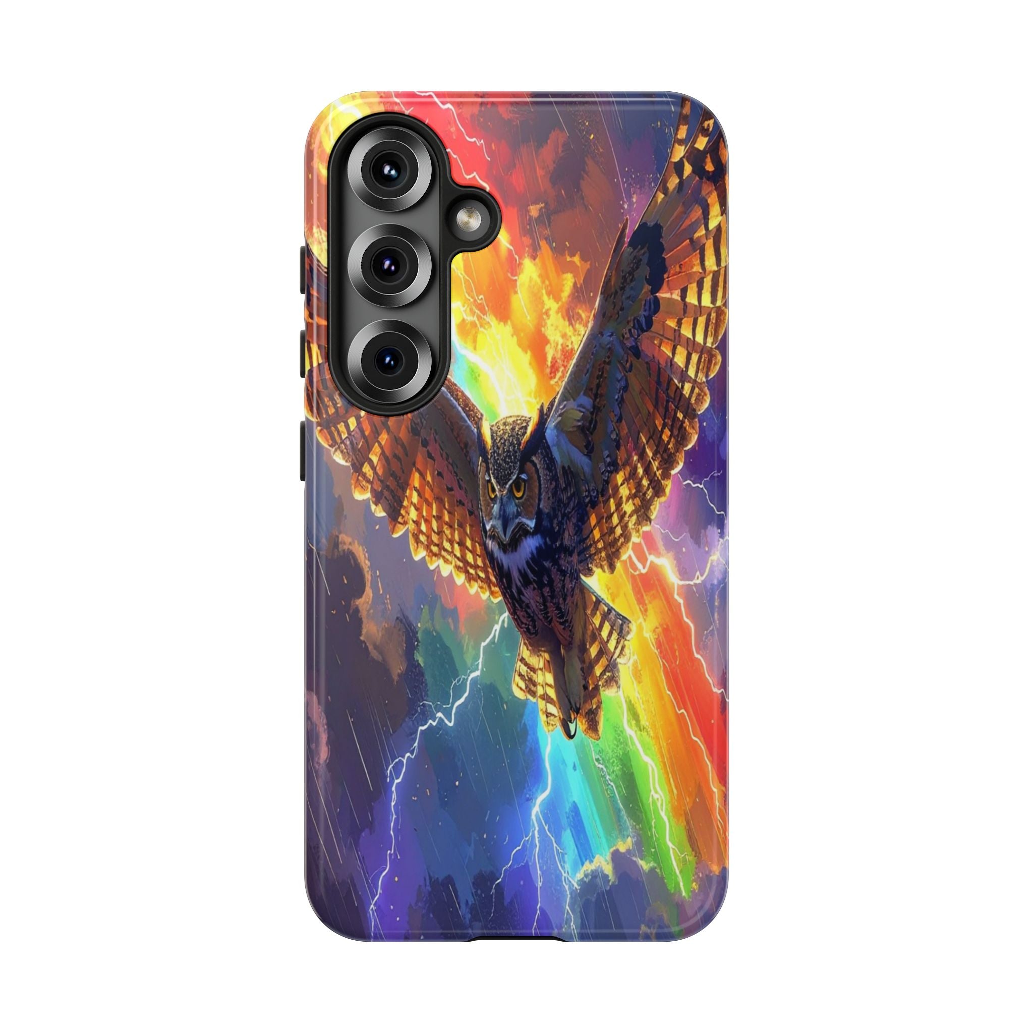 Thunderwing: Ethereal Owl in Electric Storm, Digital Fantasy Artwork - L’Art Suprême Phone Case