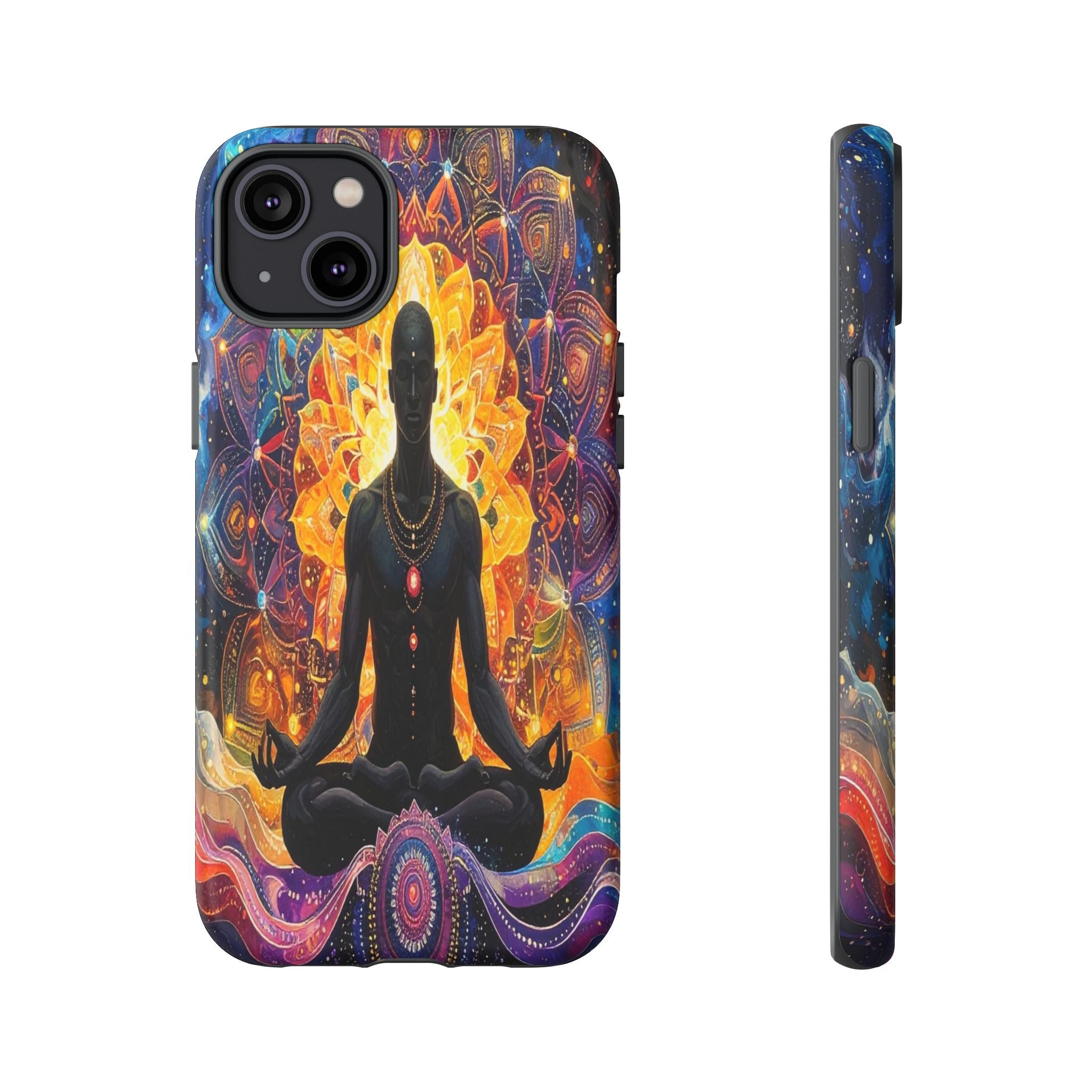 Cosmic Awakening: Spiritual Meditation Mandala, Chakra Energy Visualization - L’Art Suprême Phone Case