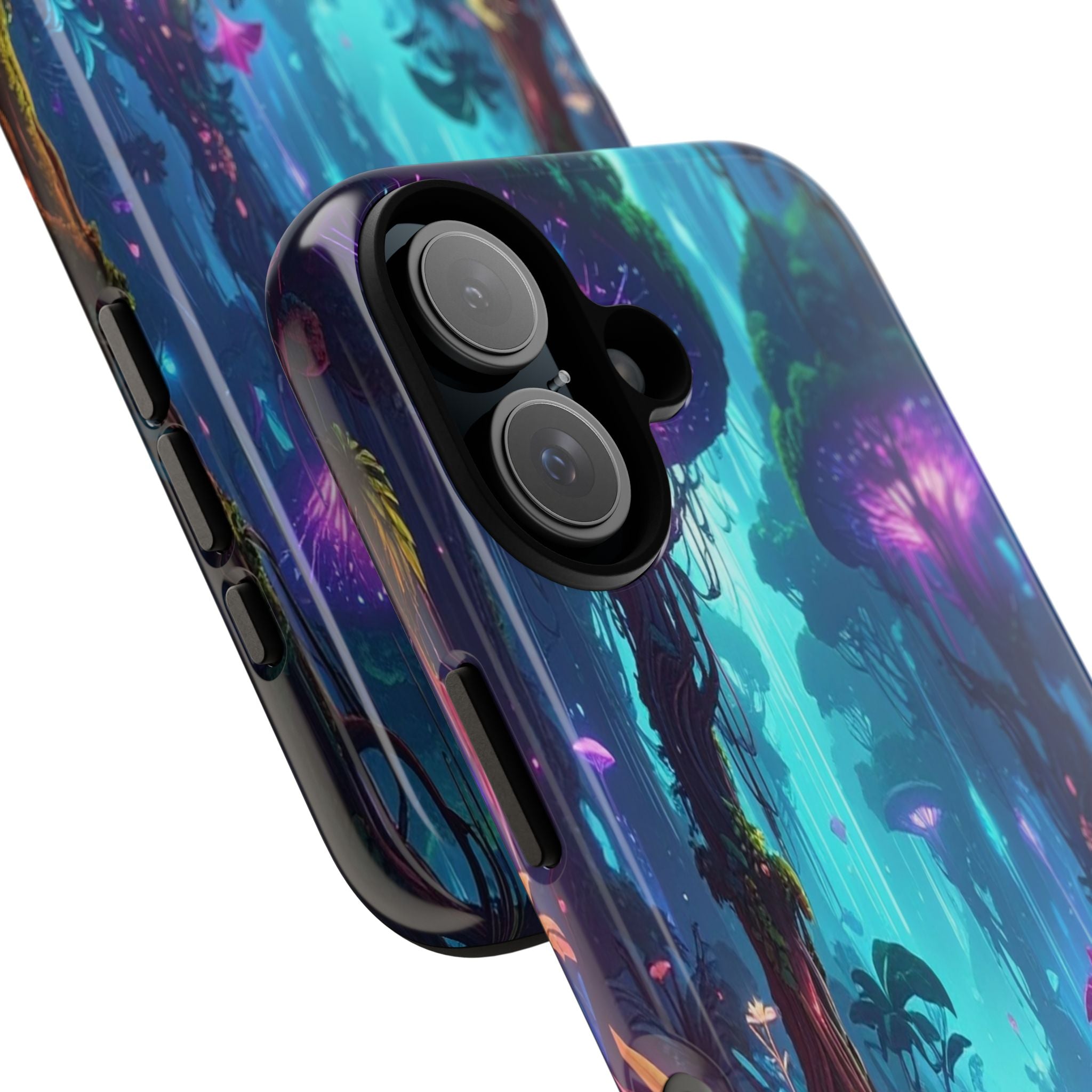 Bioluminescent Dreamscape: Ethereal Forest Fantasy, Digital Luminescence Illustration - L’Art Suprême Phone Case