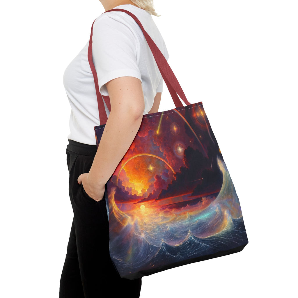 “Celestial Tides” – Cosmic Chaos x Ocean Calm Tote