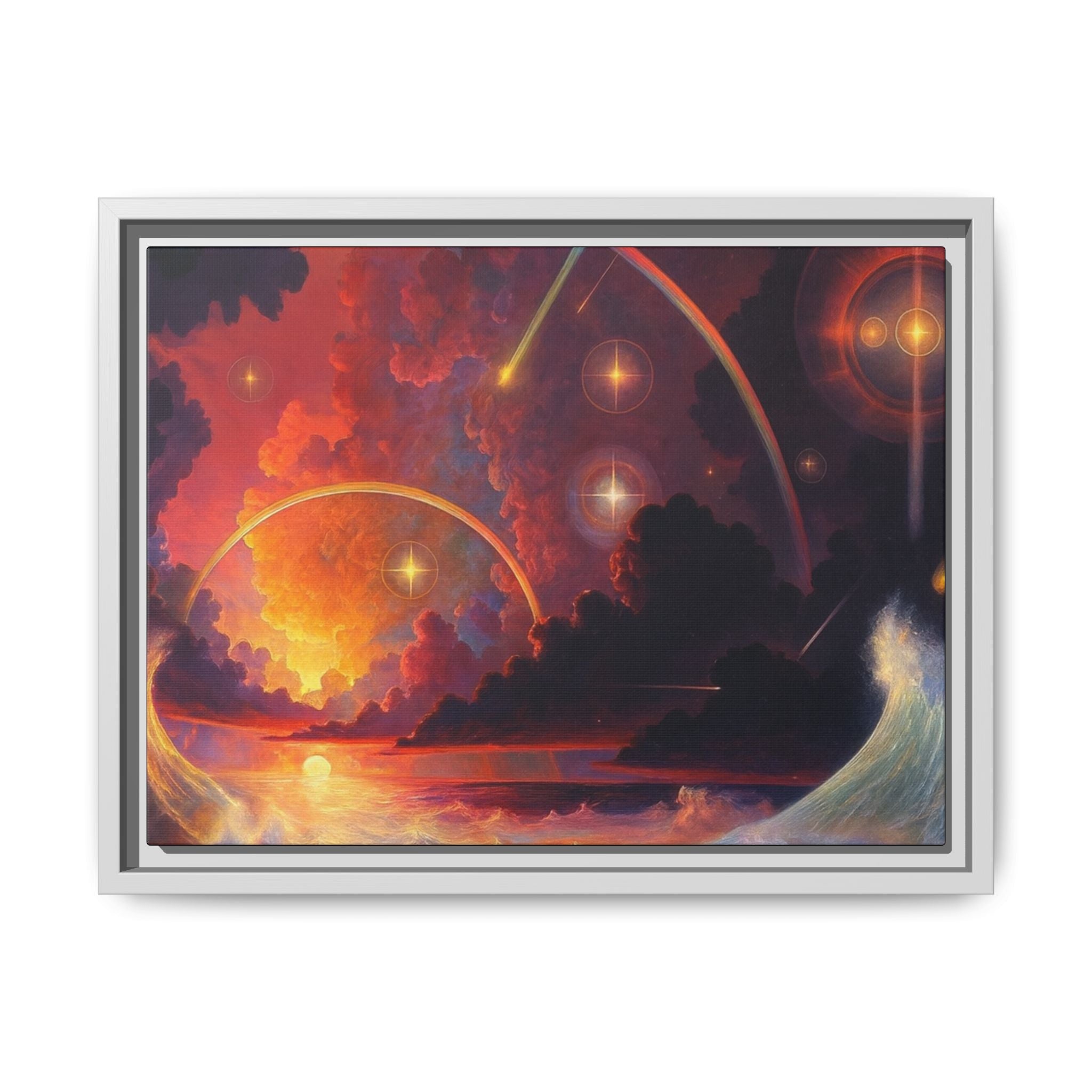 "Celestial Tides" – Framed Canvas Print
