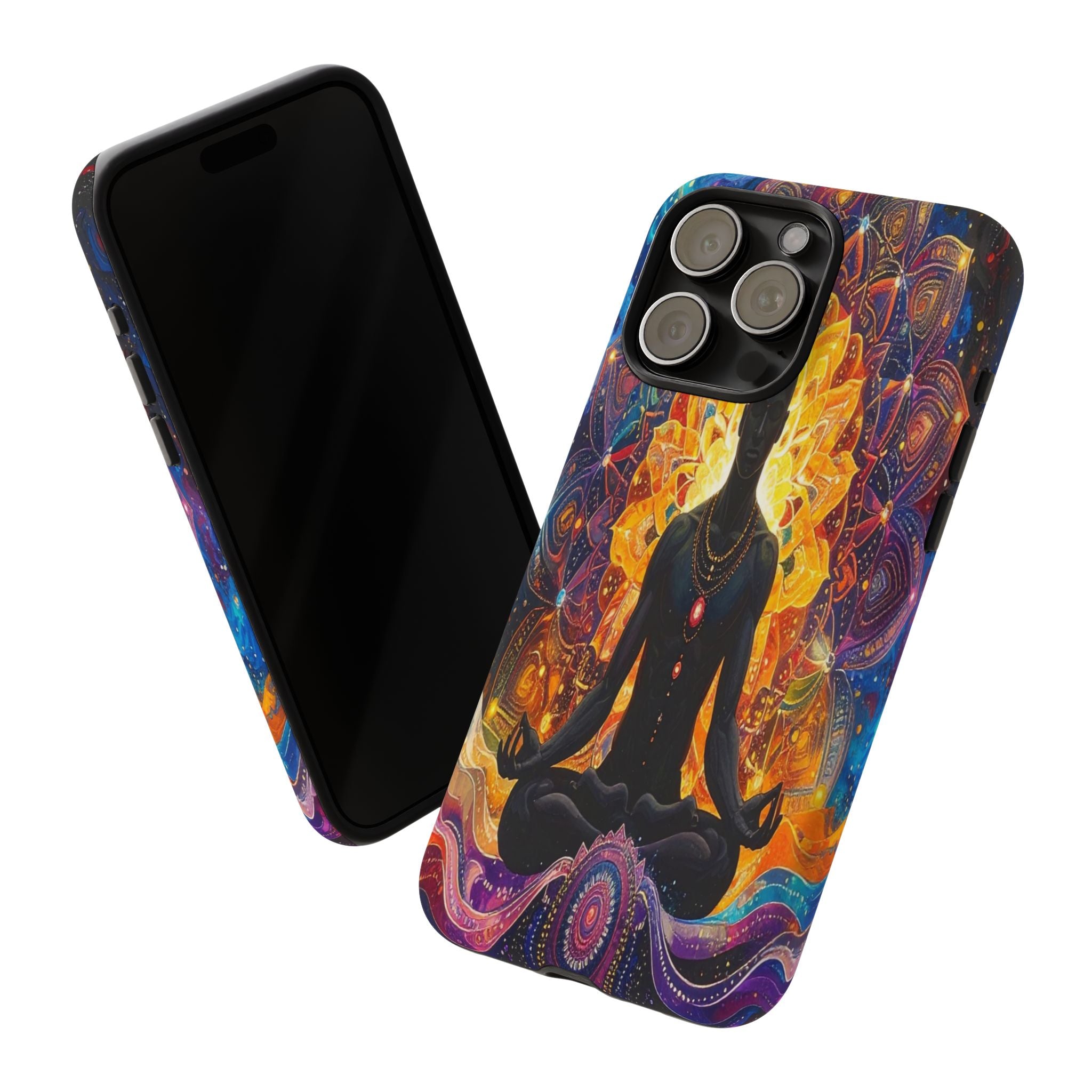 Cosmic Awakening: Spiritual Meditation Mandala, Chakra Energy Visualization - L’Art Suprême Phone Case