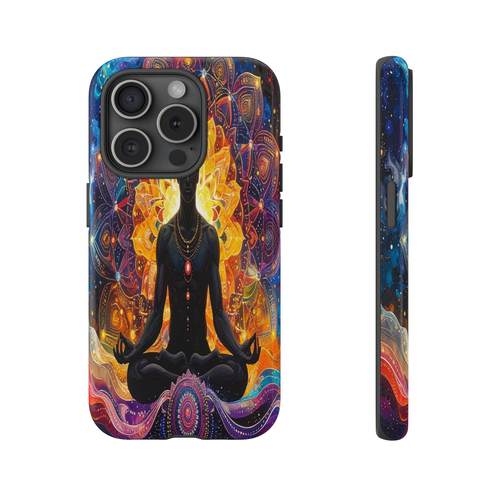 Cosmic Awakening: Spiritual Meditation Mandala, Chakra Energy Visualization - L’Art Suprême Phone Case