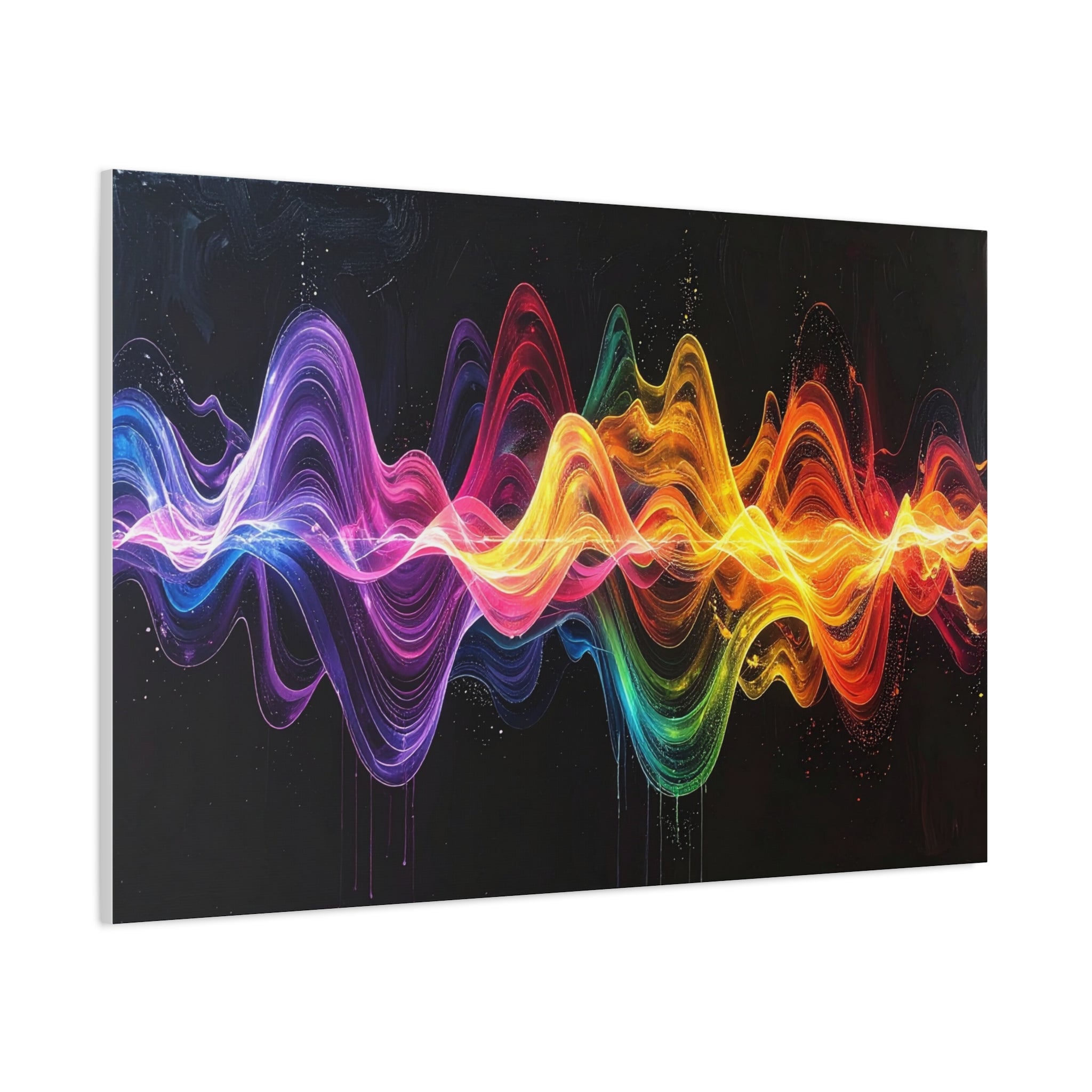Sonic Spectrum: Digital Sound Wave Visualization, Color Gradient Artwork - L’Art Suprême Canvas