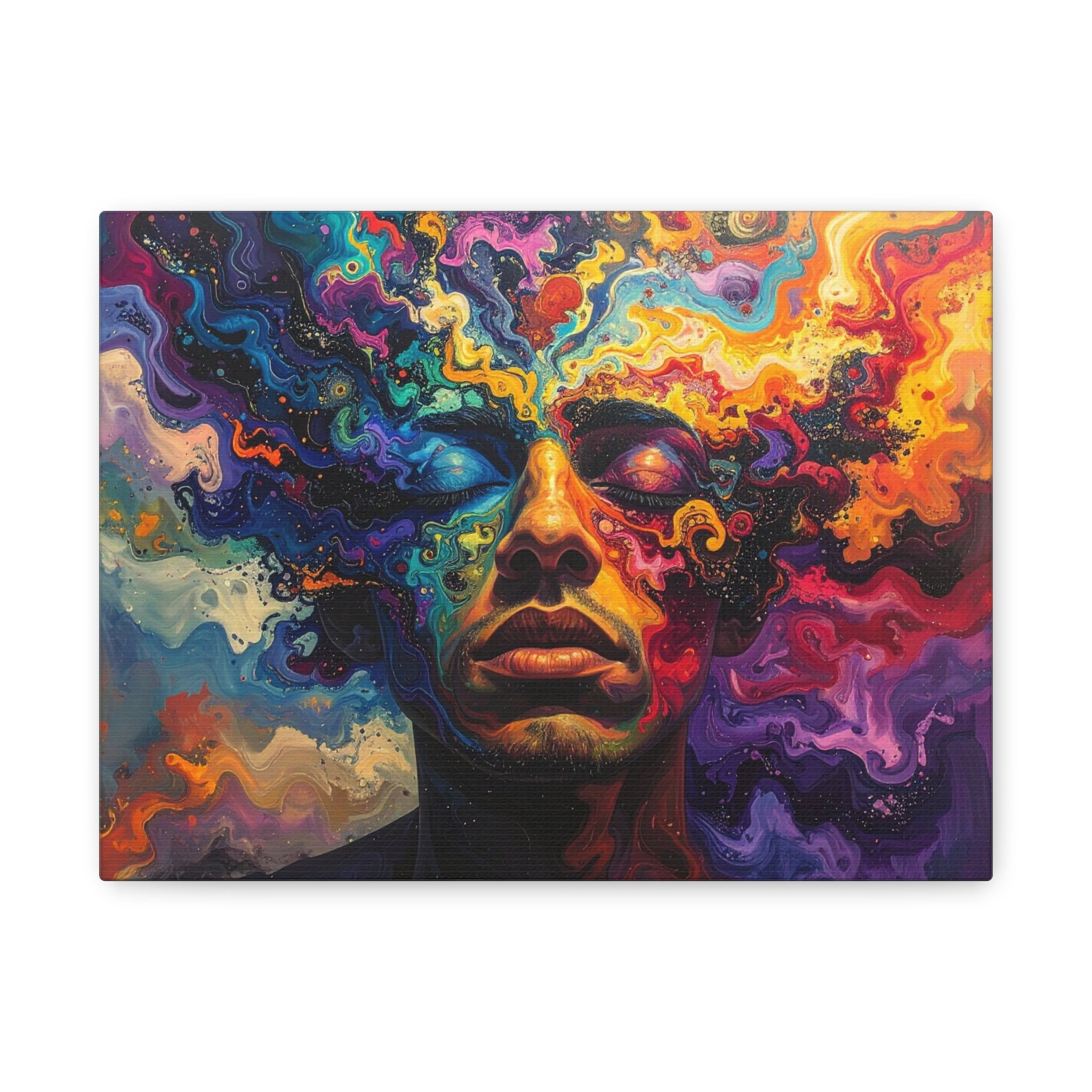 Consciousness Unfolding: Psychedelic Inner Landscape, Fluid Abstract Meditation - L’Art Suprême Canvas