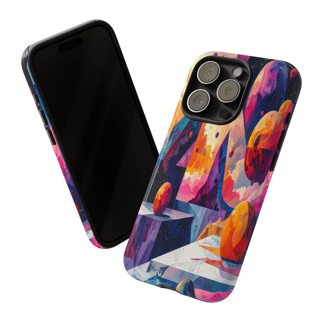 Cosmic Geometrica: Floating Spheres of Abstraction, Digital Dreamscape Dimensions - L’Art Suprême Phone Case