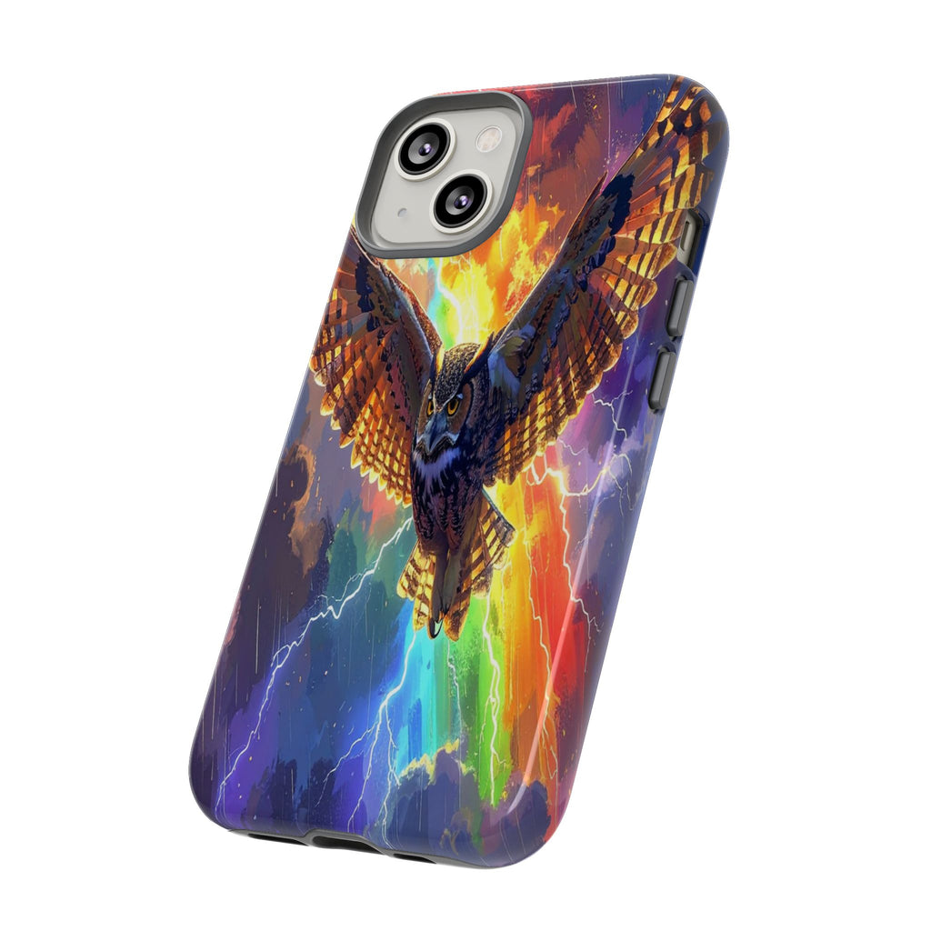 Thunderwing: Ethereal Owl in Electric Storm, Digital Fantasy Artwork - L’Art Suprême Phone Case