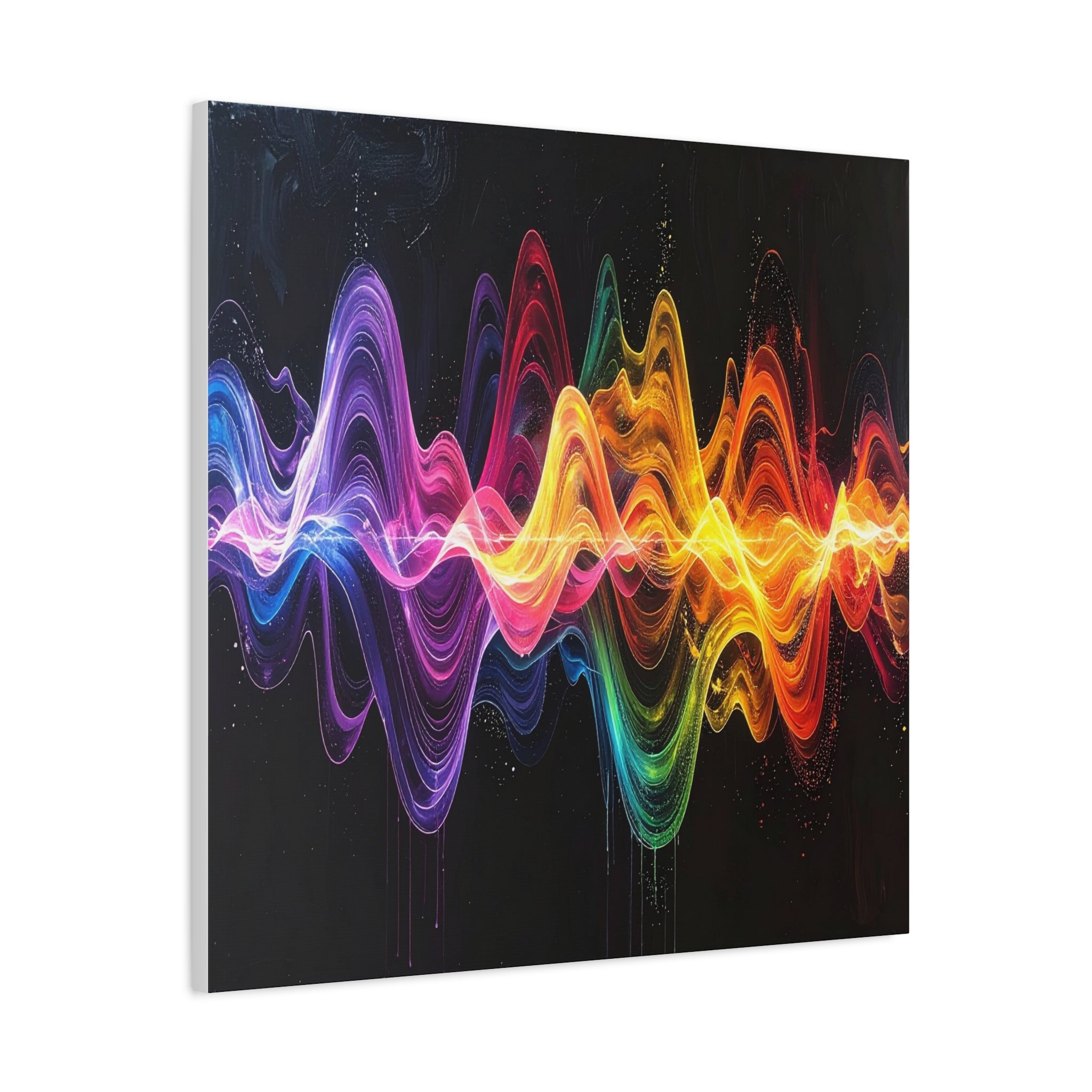 Sonic Spectrum: Digital Sound Wave Visualization, Color Gradient Artwork - L’Art Suprême Canvas