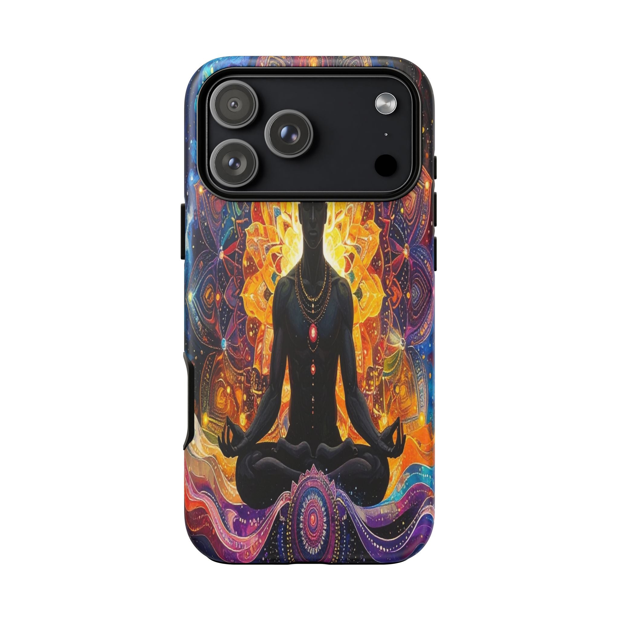 Cosmic Awakening: Spiritual Meditation Mandala, Chakra Energy Visualization - L’Art Suprême Phone Case