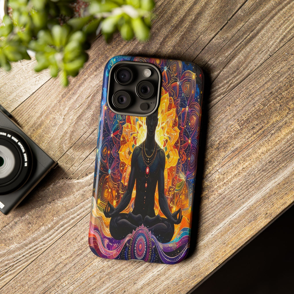 Cosmic Awakening: Spiritual Meditation Mandala, Chakra Energy Visualization - L’Art Suprême Phone Case