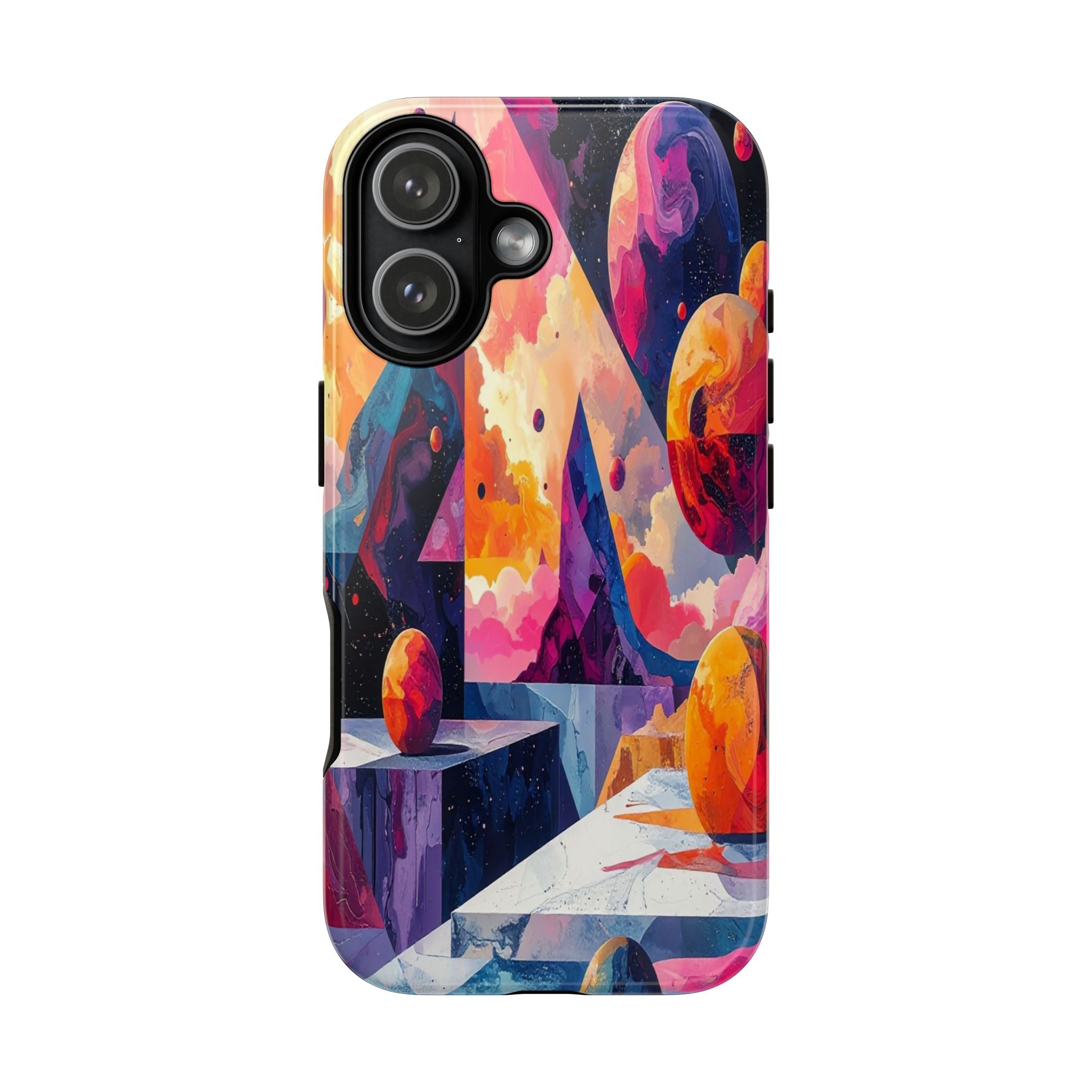 Cosmic Geometrica: Floating Spheres of Abstraction, Digital Dreamscape Dimensions - L’Art Suprême Phone Case