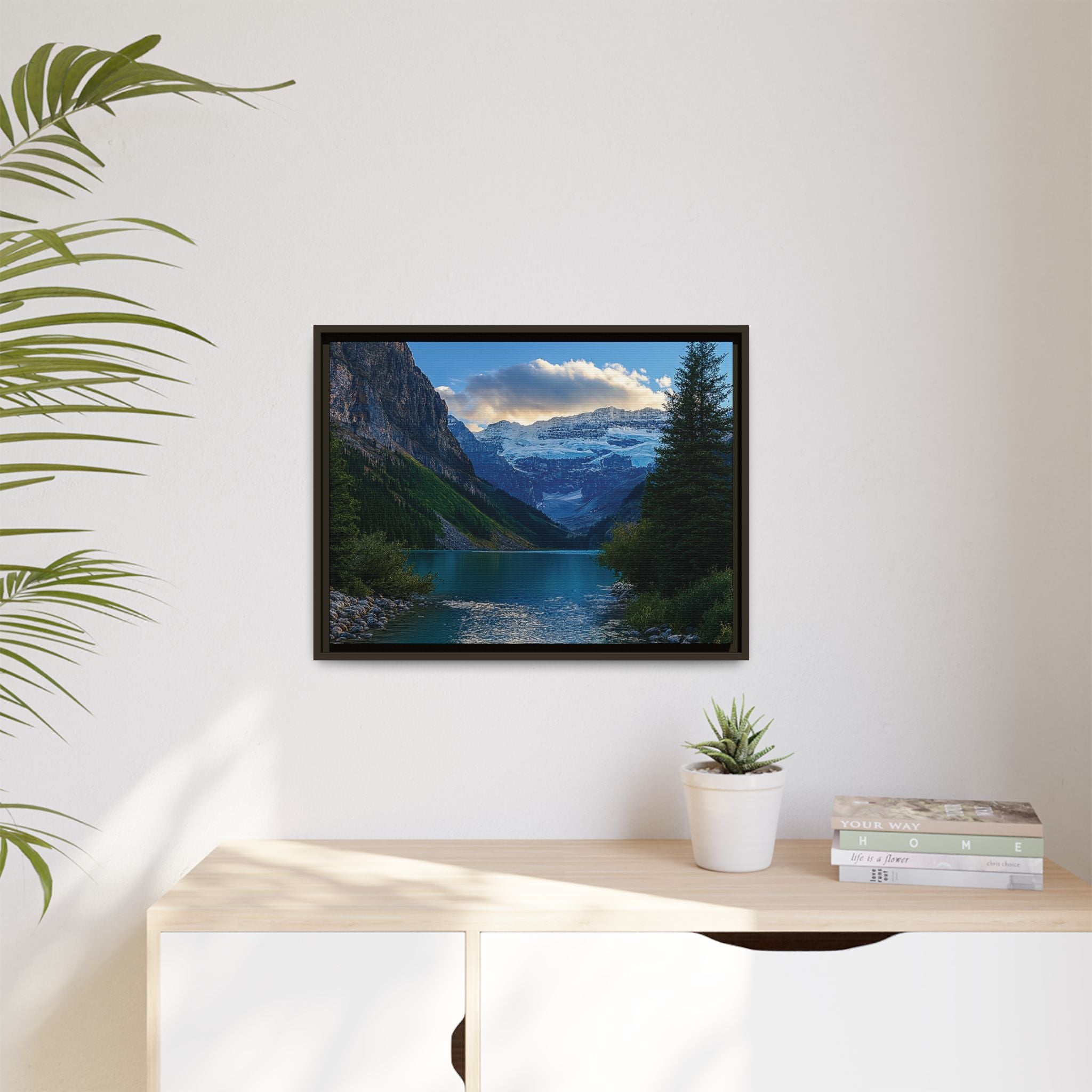 "Glacial Serenity" – Framed Canvas Print