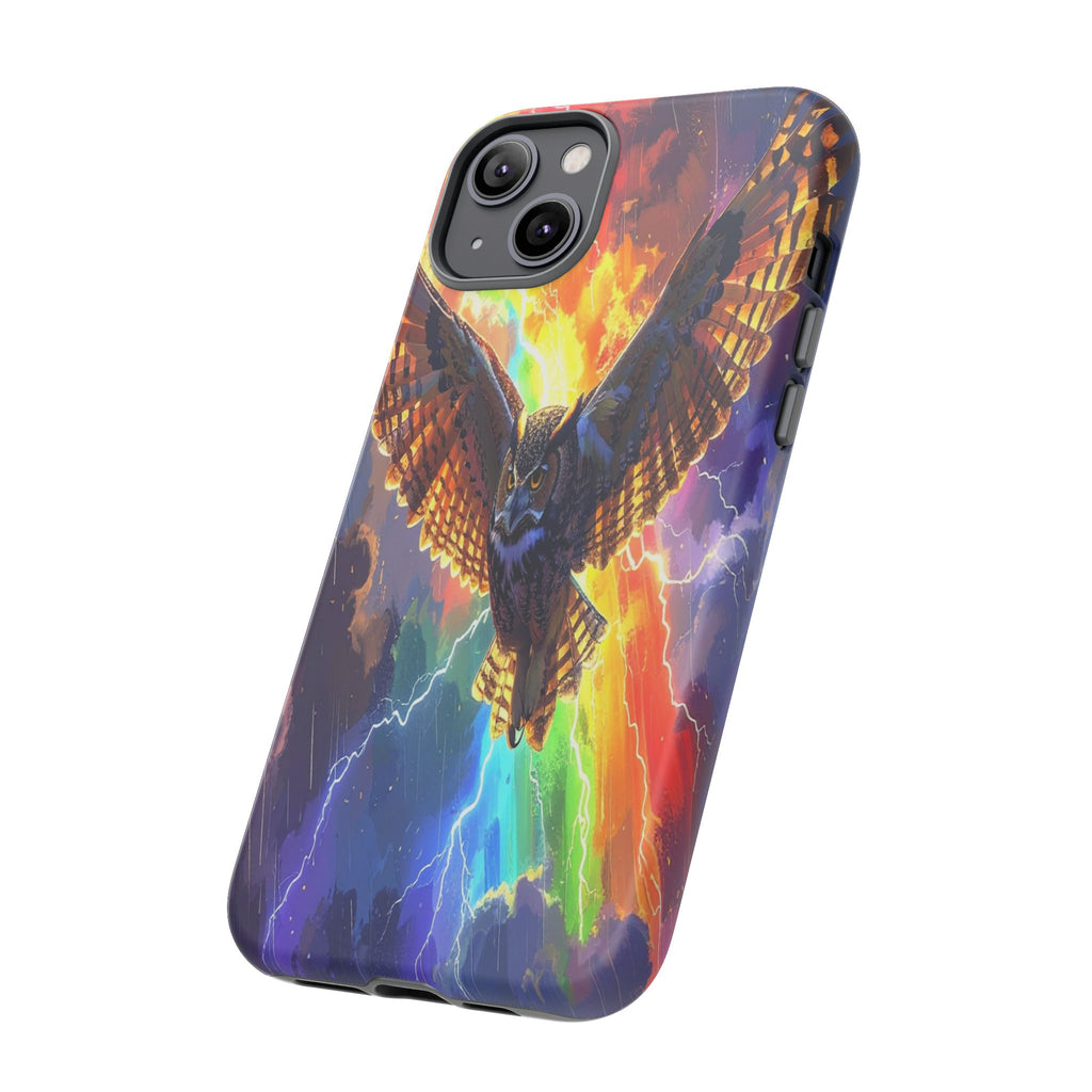 Thunderwing: Ethereal Owl in Electric Storm, Digital Fantasy Artwork - L’Art Suprême Phone Case