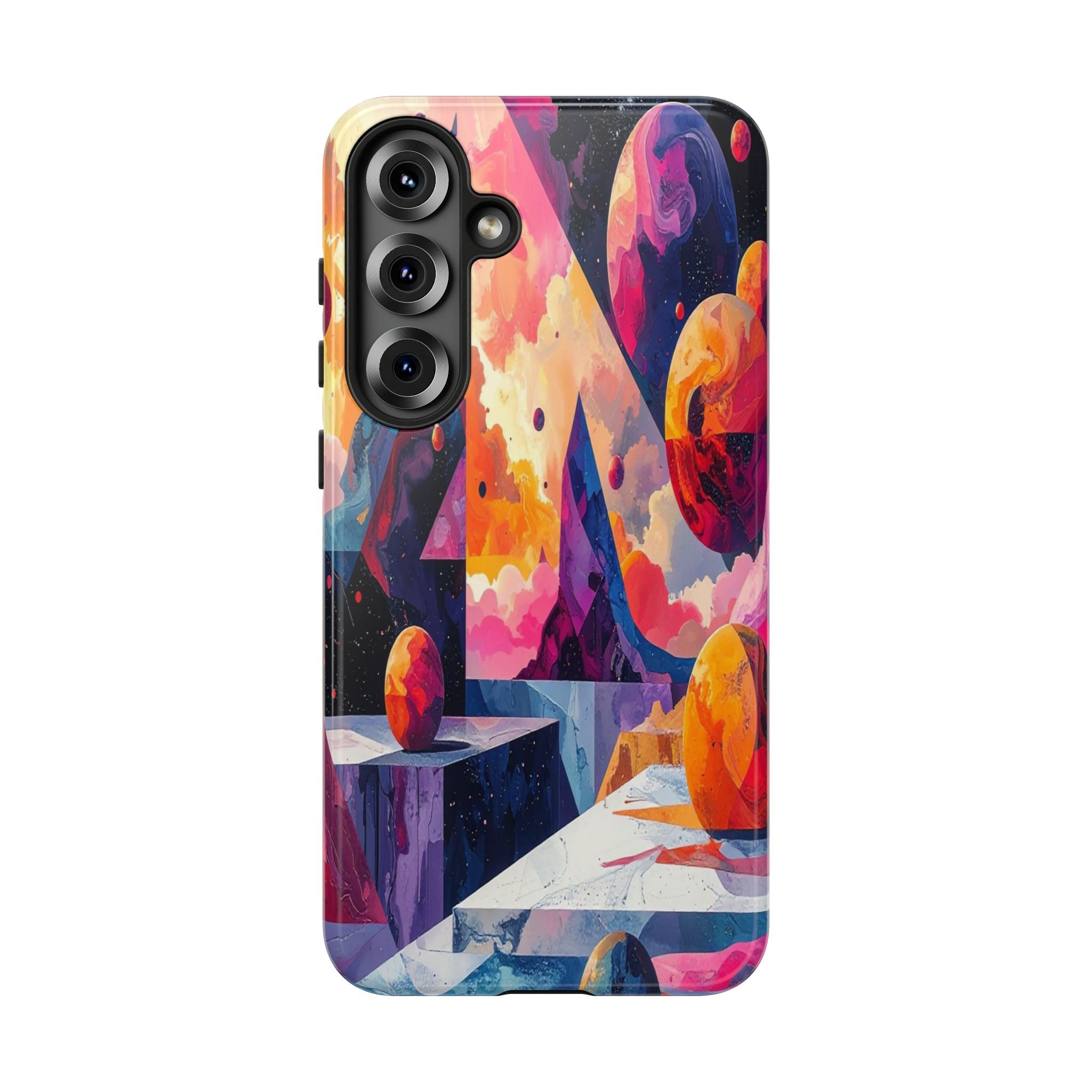 Cosmic Geometrica: Floating Spheres of Abstraction, Digital Dreamscape Dimensions - L’Art Suprême Phone Case