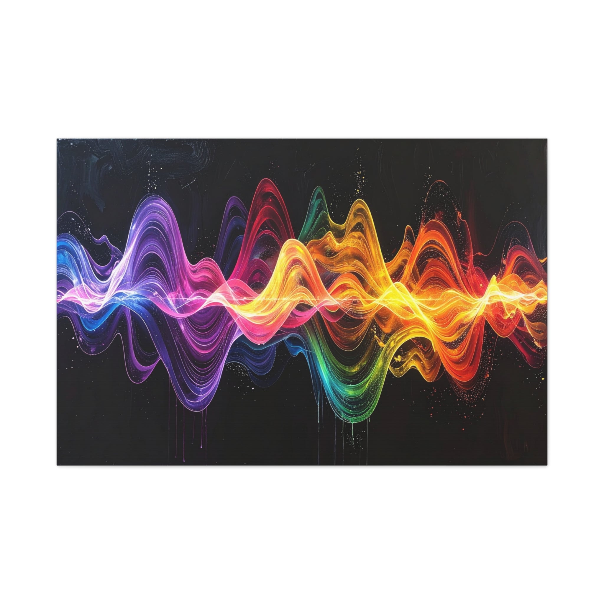Sonic Spectrum: Digital Sound Wave Visualization, Color Gradient Artwork - L’Art Suprême Canvas