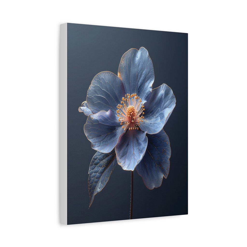 Ethereal Blue: Macro Botanical Photography, Delicate Floral Veins - L’Art Suprême Canvas