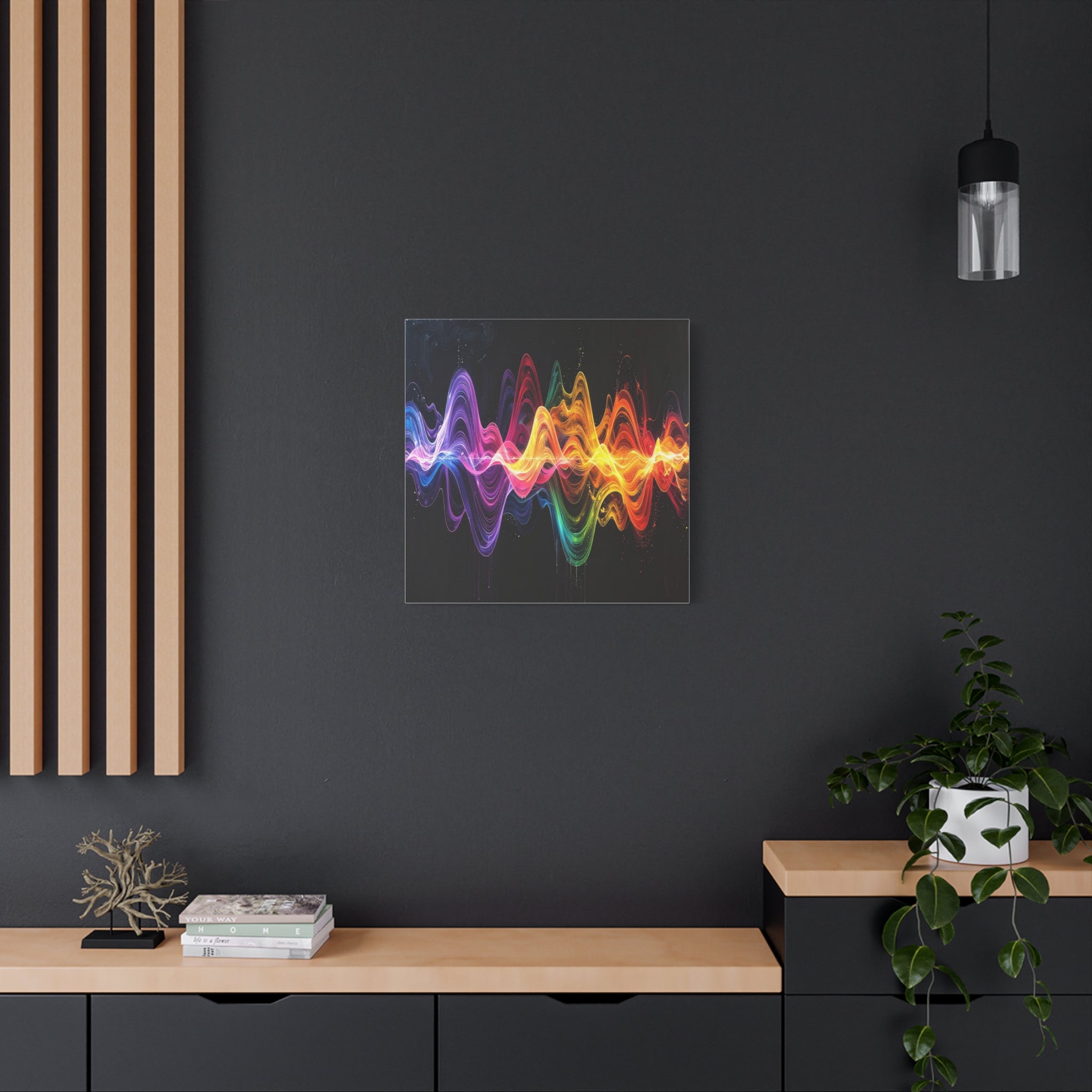 Sonic Spectrum: Digital Sound Wave Visualization, Color Gradient Artwork - L’Art Suprême Canvas