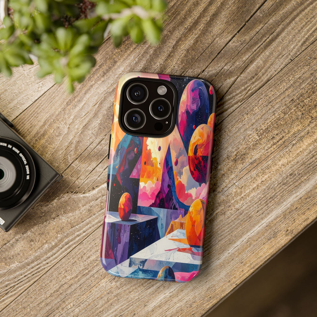 Cosmic Geometrica: Floating Spheres of Abstraction, Digital Dreamscape Dimensions - L’Art Suprême Phone Case