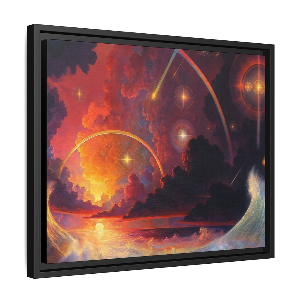 "Celestial Tides" – Framed Canvas Print