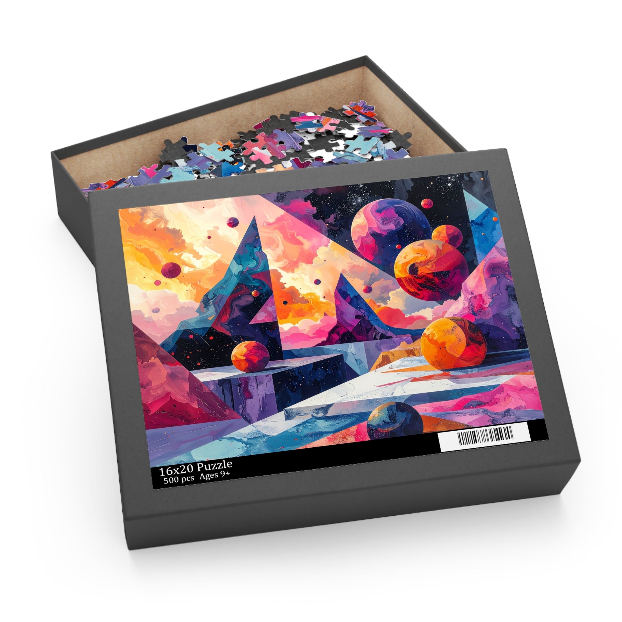 Celestial Geometry: Abstract Cosmic Landscape, Digital Surreal Universe -  L'Art Puzzle