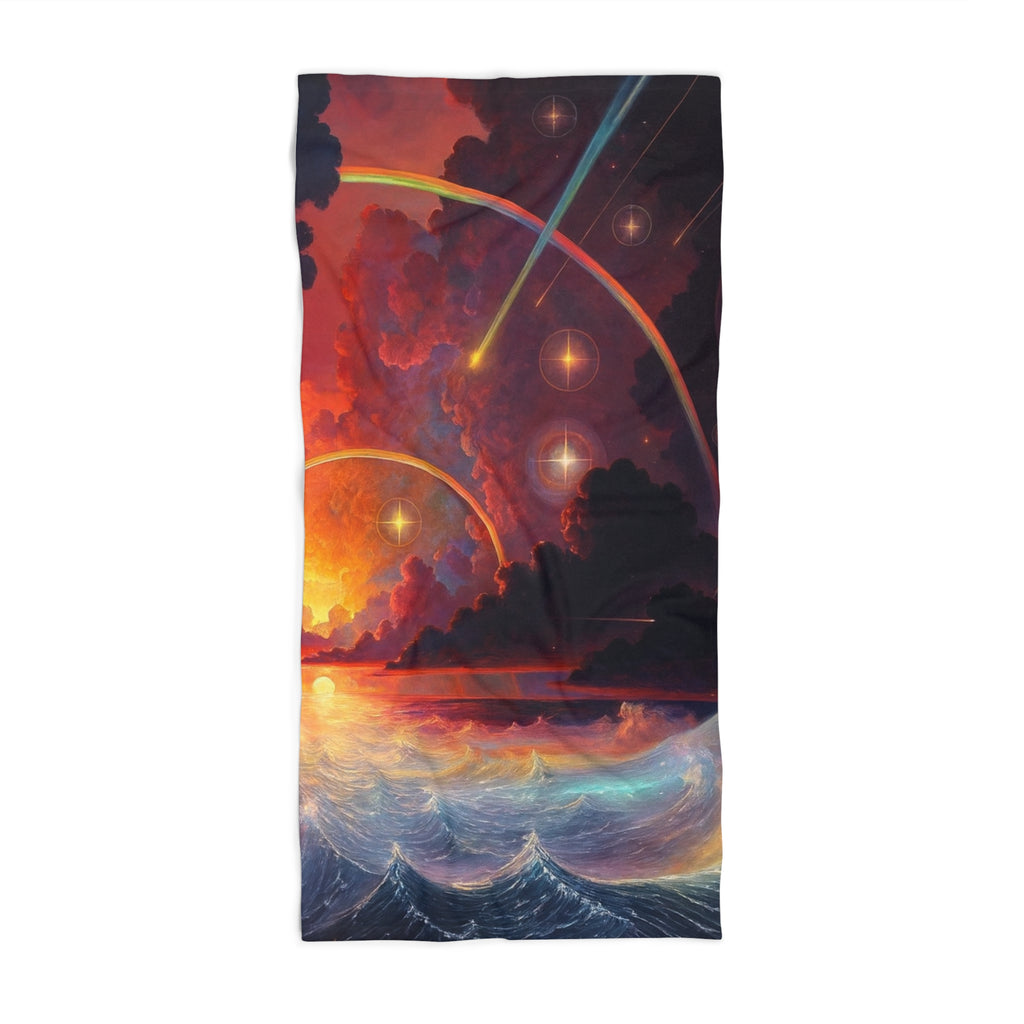 "Celestial Tides" – Luxury Beach Towel