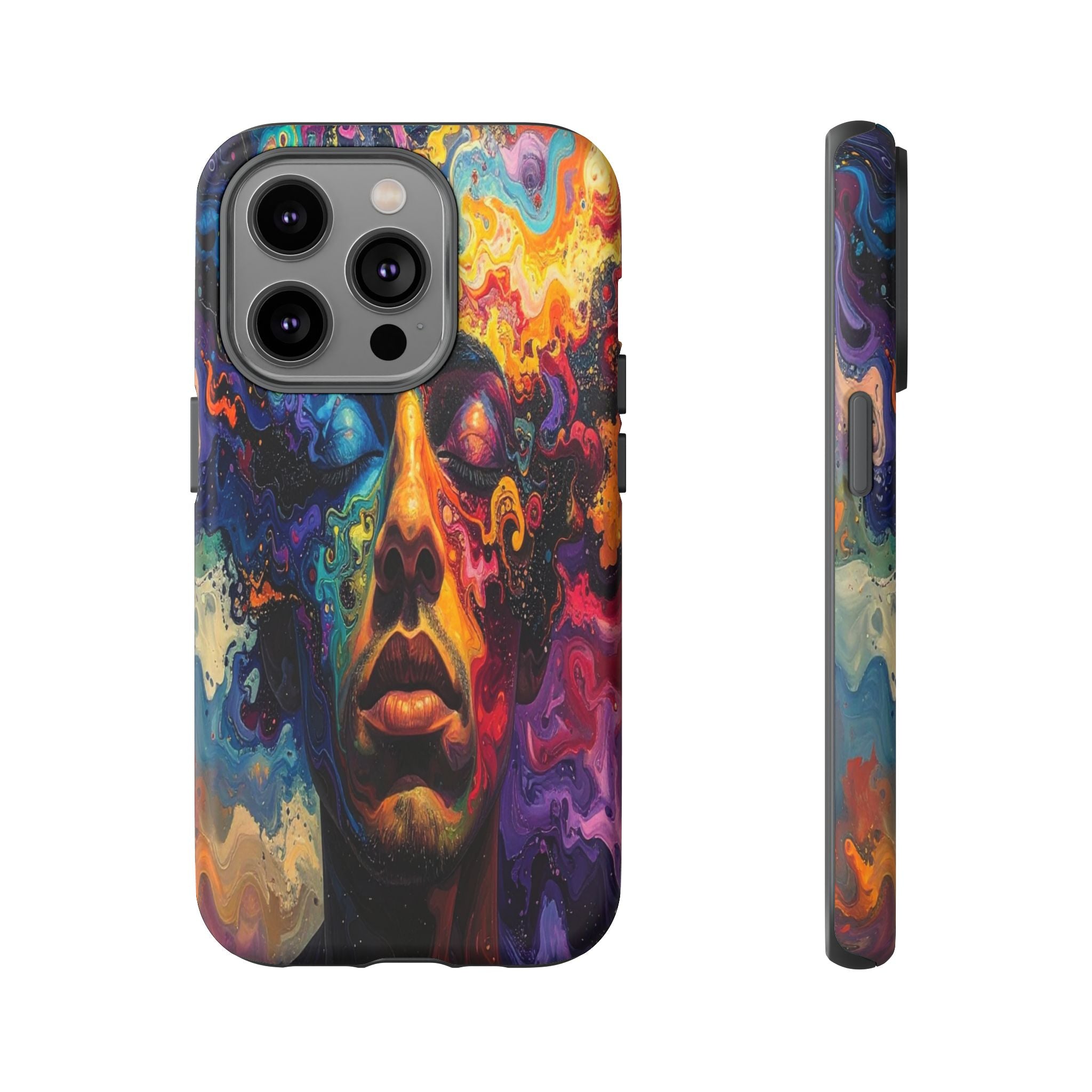 Psyche Unbound: Chromatic Consciousness, Digital Portrait Exploration - L’Art Suprême Phone Case