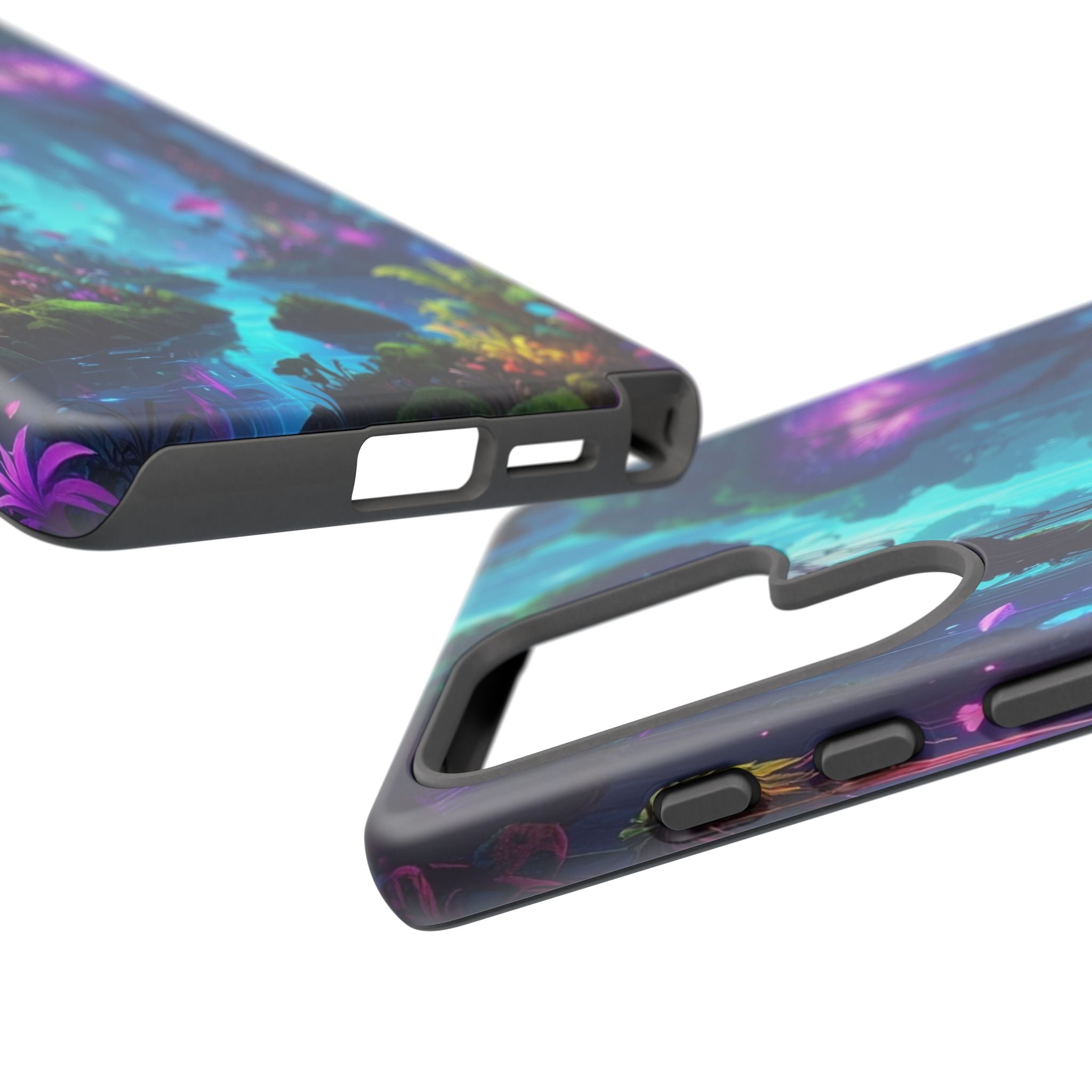 Bioluminescent Dreamscape: Ethereal Forest Fantasy, Digital Luminescence Illustration - L’Art Suprême Phone Case