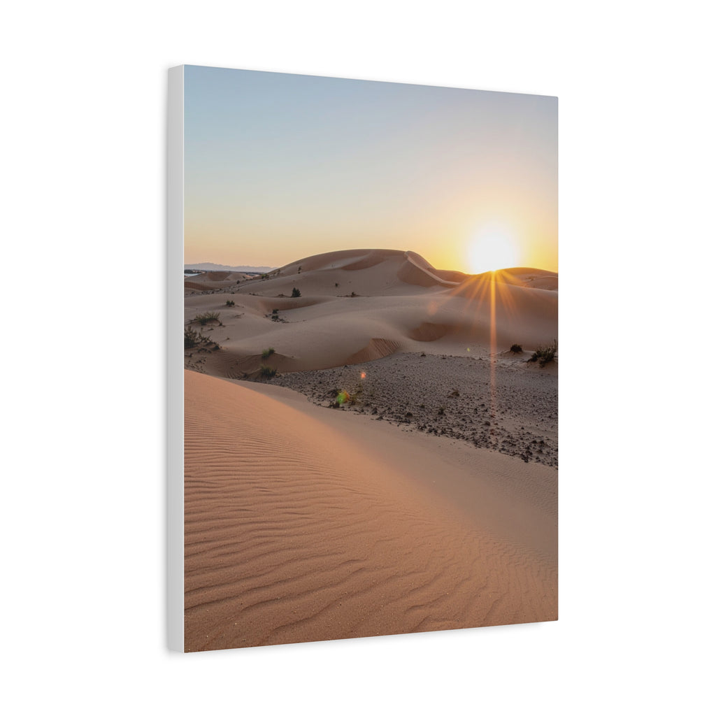 Daybreak in the Desert: Golden Sands at Sunrise, Arid Landscape Panorama - L’Art Suprême Canvas