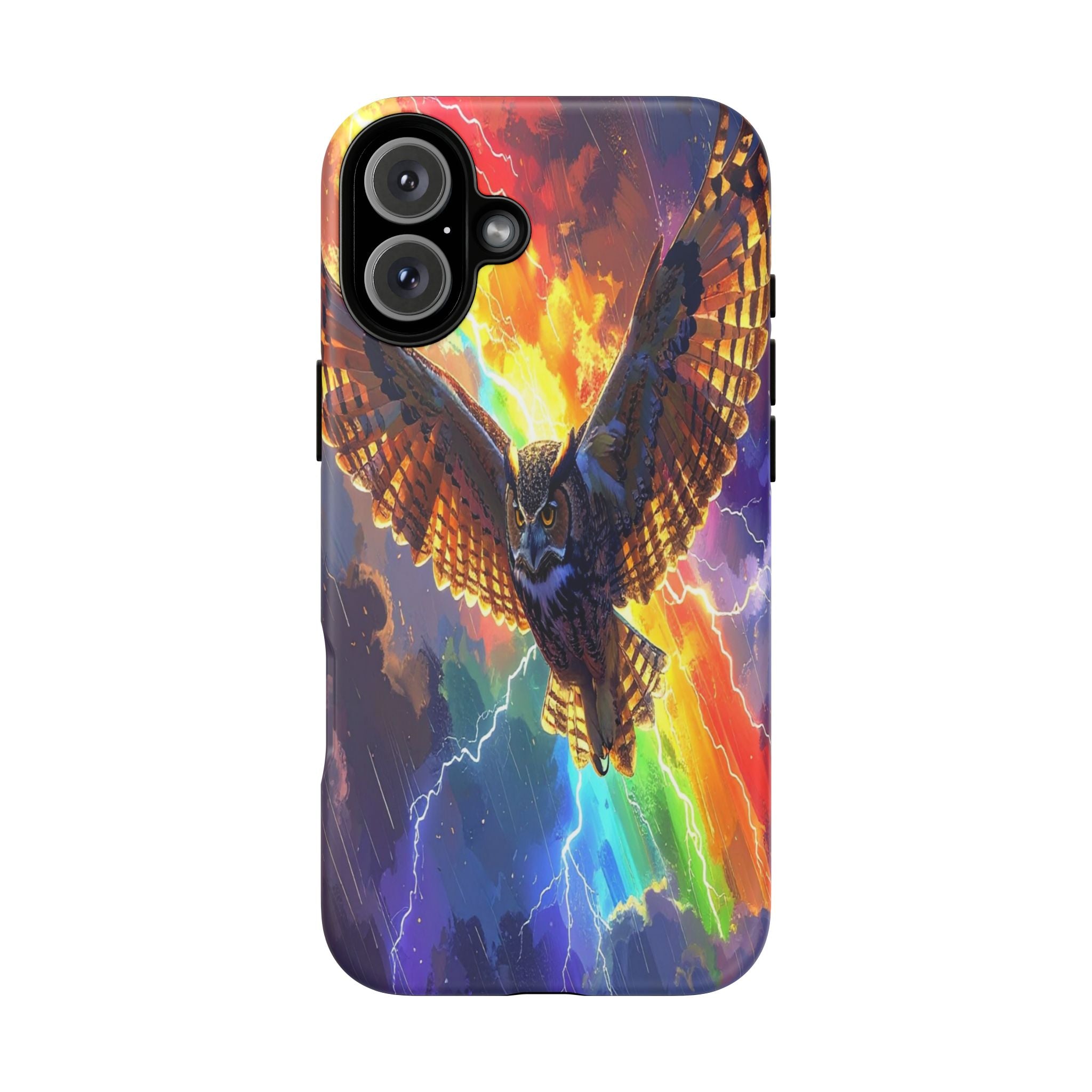 Thunderwing: Ethereal Owl in Electric Storm, Digital Fantasy Artwork - L’Art Suprême Phone Case