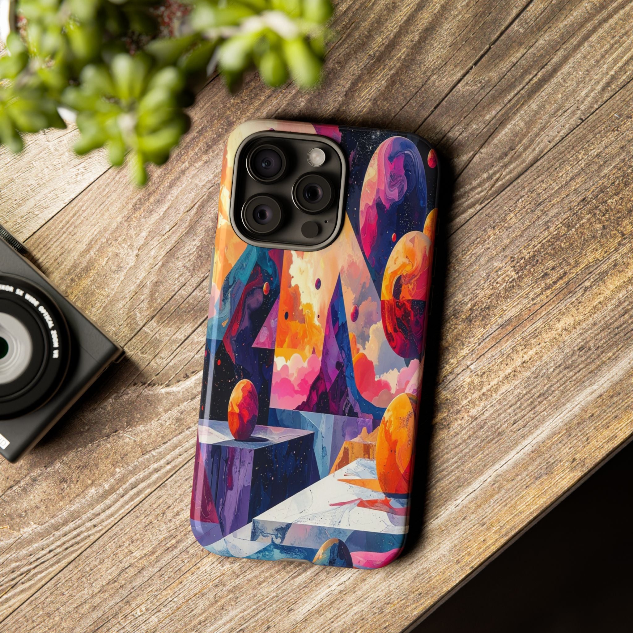 Cosmic Geometrica: Floating Spheres of Abstraction, Digital Dreamscape Dimensions - L’Art Suprême Phone Case