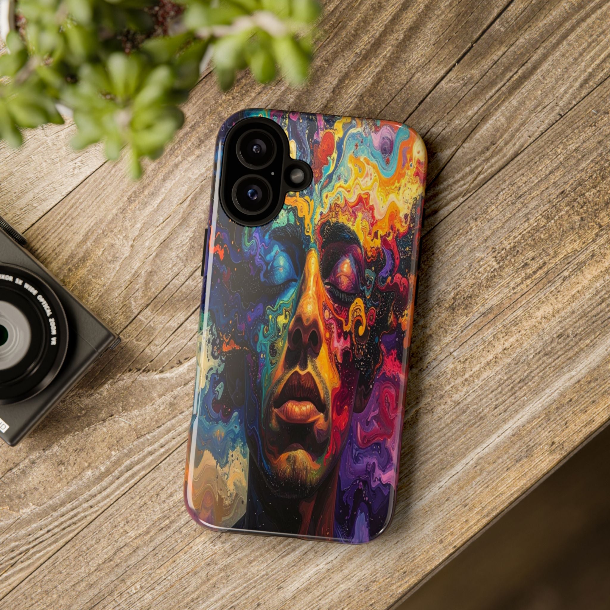 Psyche Unbound: Chromatic Consciousness, Digital Portrait Exploration - L’Art Suprême Phone Case