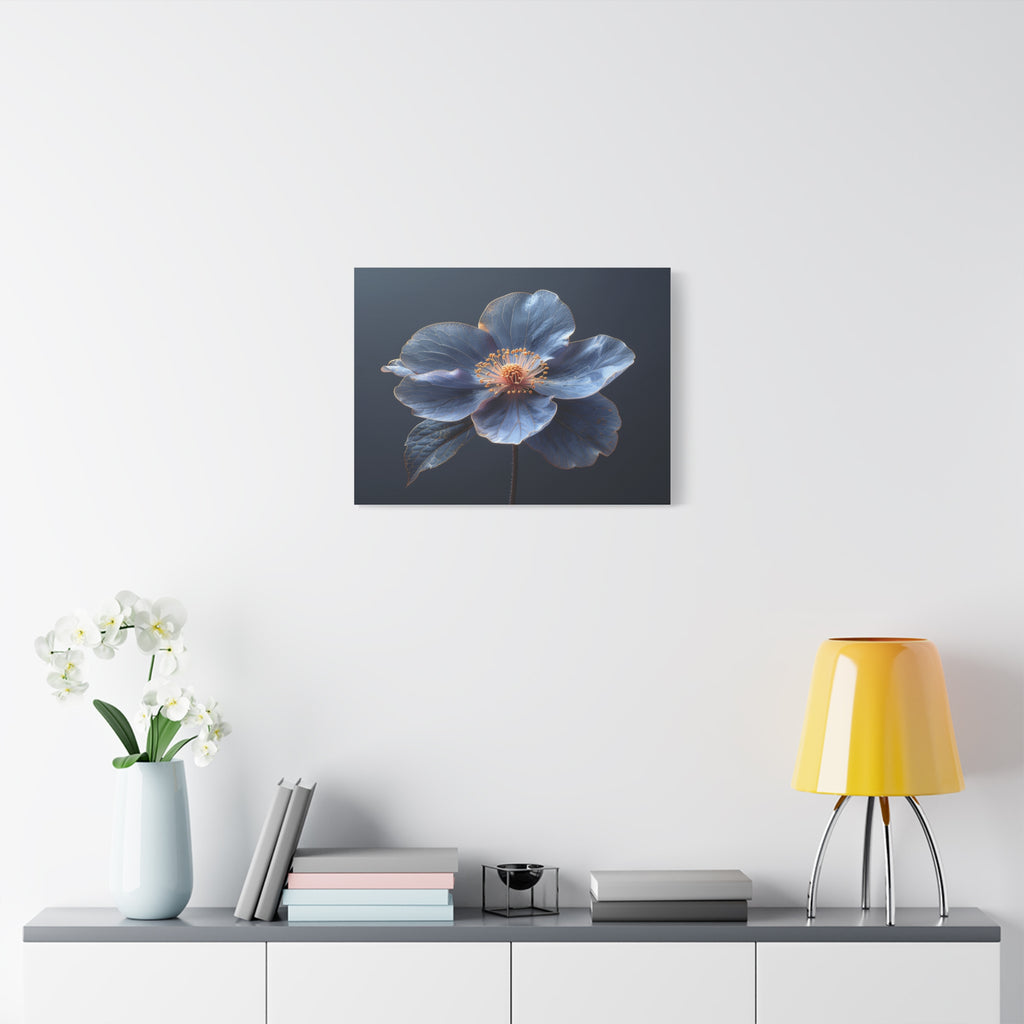 Ethereal Blue: Macro Botanical Photography, Delicate Floral Veins - L’Art Suprême Canvas