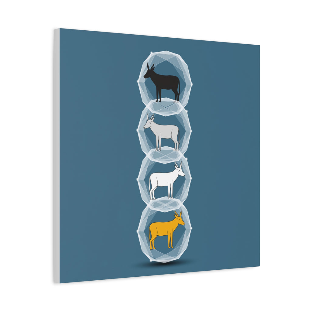 Encapsulated Ascent: Geometric Animal Silhouettes, Minimal Vertical Progression - L’Art Suprême Canvas