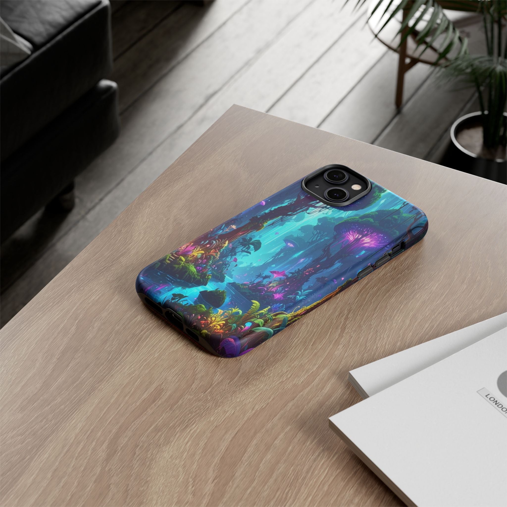 Bioluminescent Dreamscape: Ethereal Forest Fantasy, Digital Luminescence Illustration - L’Art Suprême Phone Case