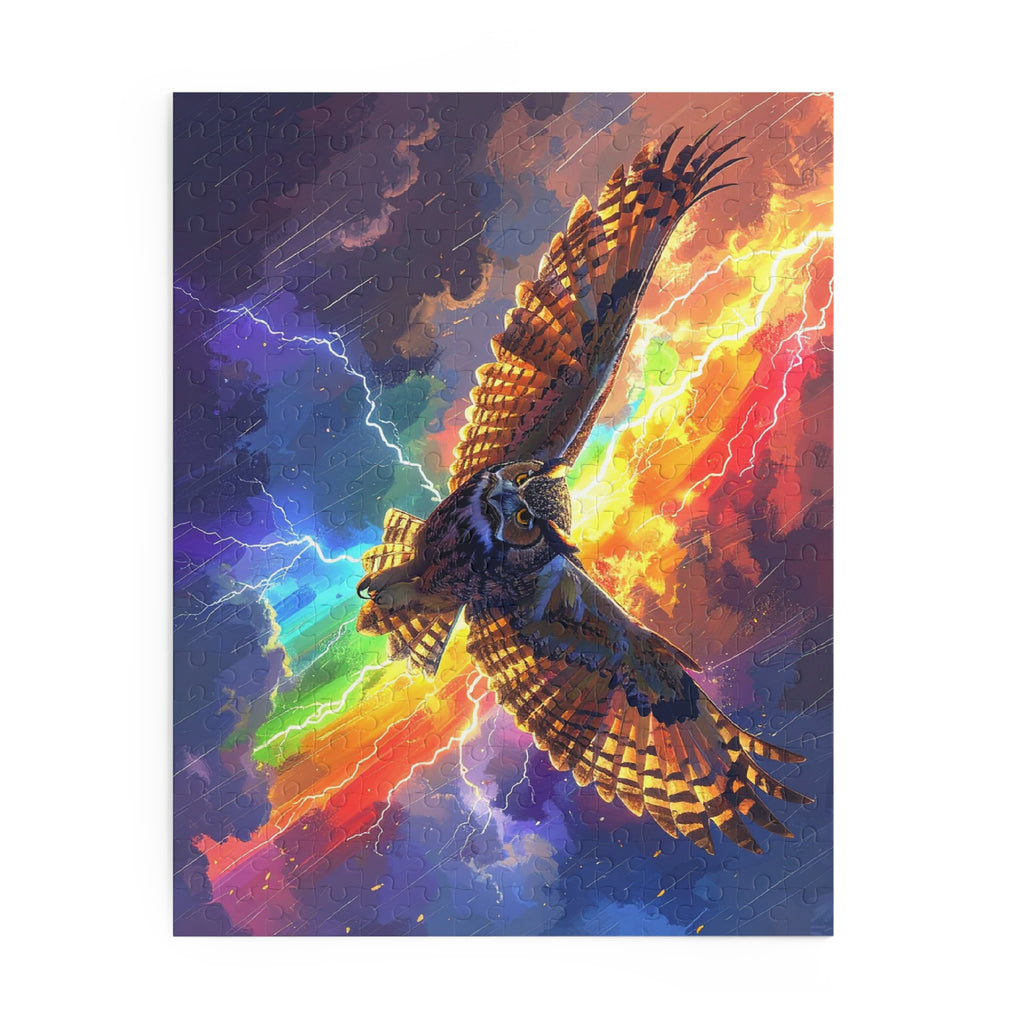Elemental Guardian: Owl of Mystical Fire, Digital Fantastical Wildlife Art -  L'Art Puzzle