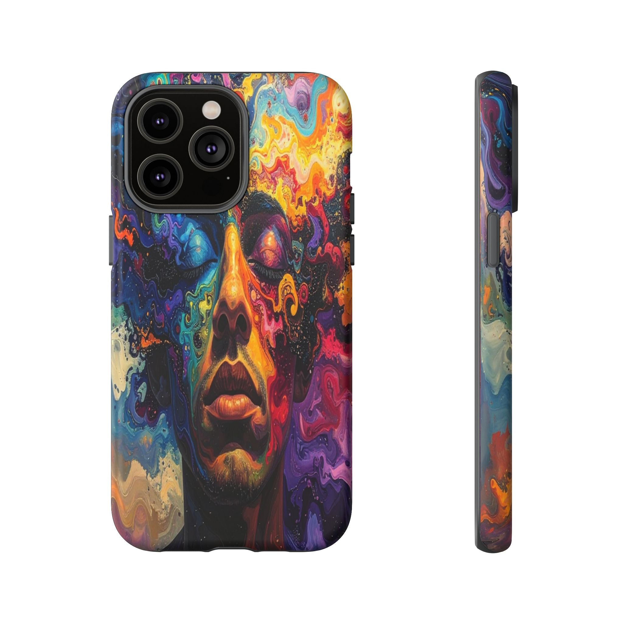 Psyche Unbound: Chromatic Consciousness, Digital Portrait Exploration - L’Art Suprême Phone Case