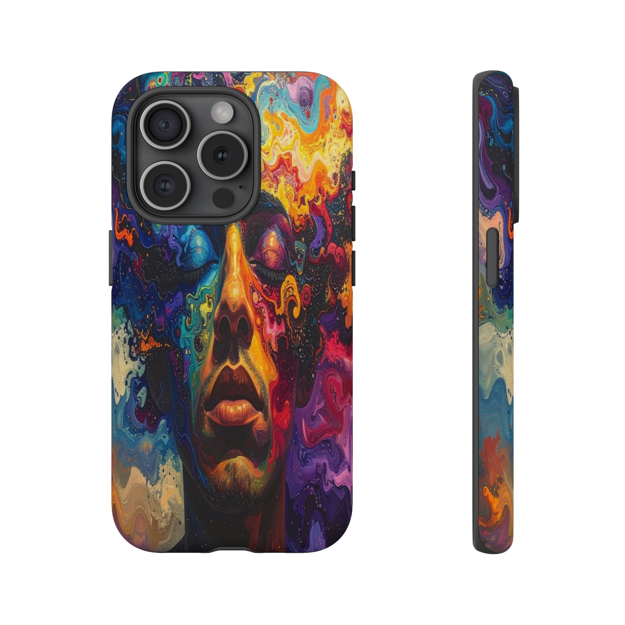 Psyche Unbound: Chromatic Consciousness, Digital Portrait Exploration - L’Art Suprême Phone Case