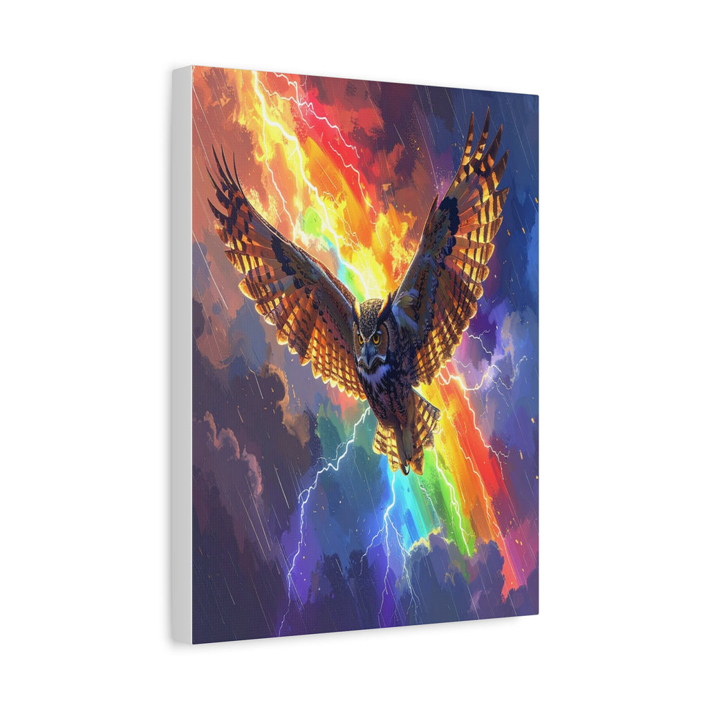 Thunder Spirit: Elemental Owl Ascension, Digital Fantasy Artwork - L’Art Suprême Canvas