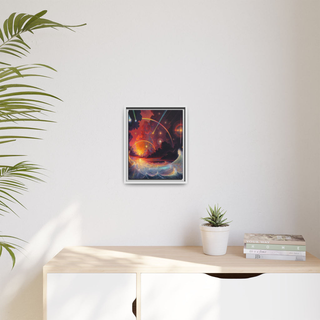 "Celestial Tides" – Framed Canvas Print