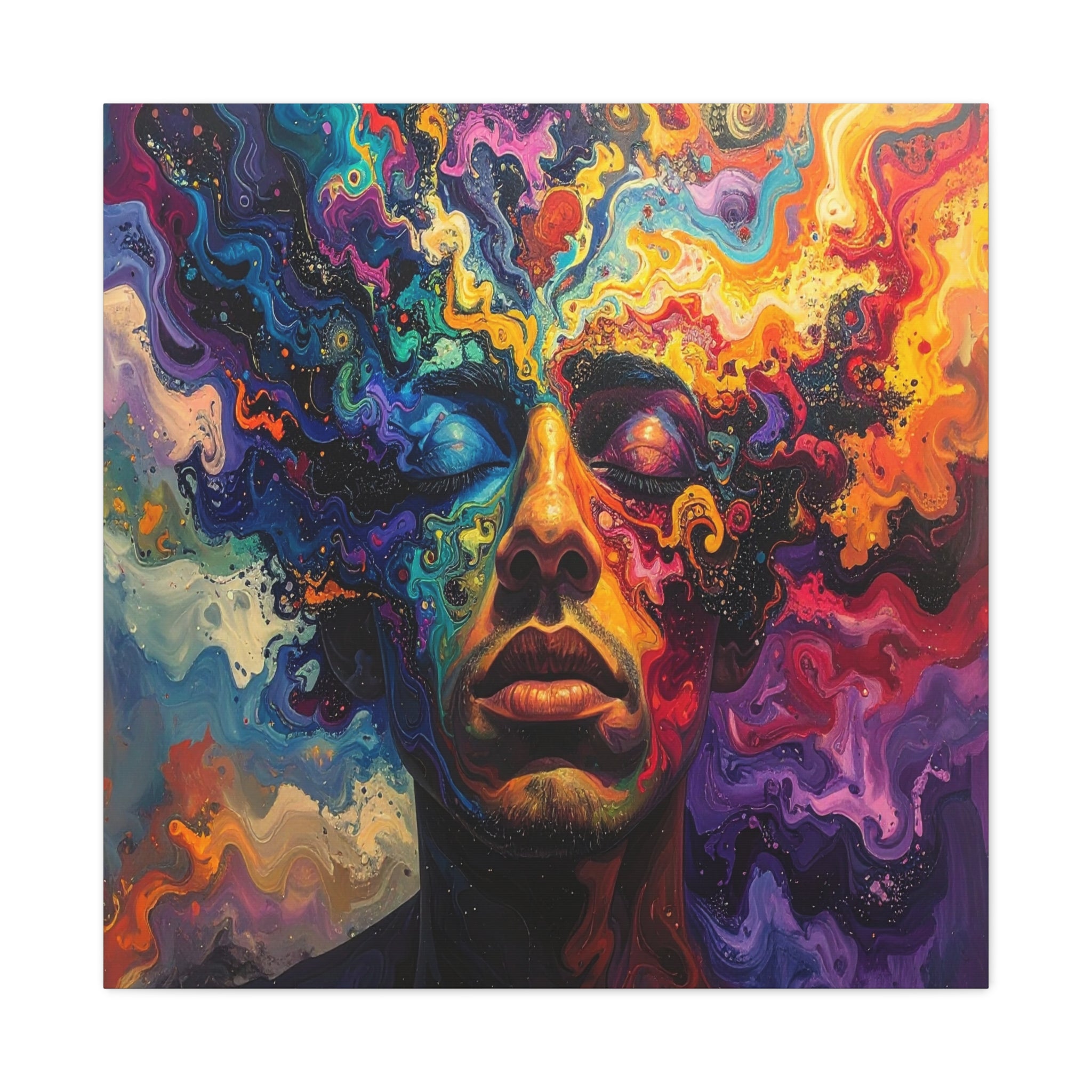 Consciousness Unfolding: Psychedelic Inner Landscape, Fluid Abstract Meditation - L’Art Suprême Canvas
