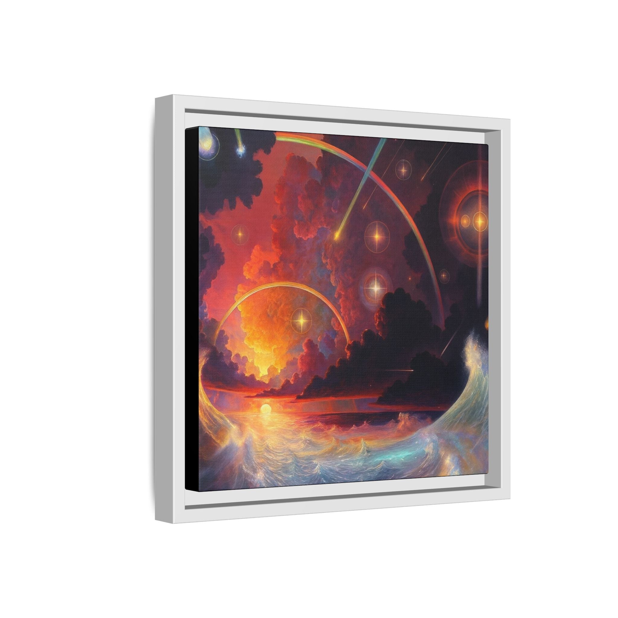 "Celestial Tides" – Framed Canvas Print