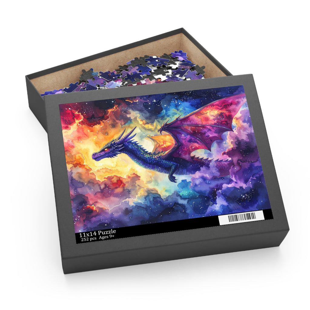 Celestial Dragon Dance: Cosmic Watercolor Fantasy, Nebular Realm Exploration -  L'Art Puzzle