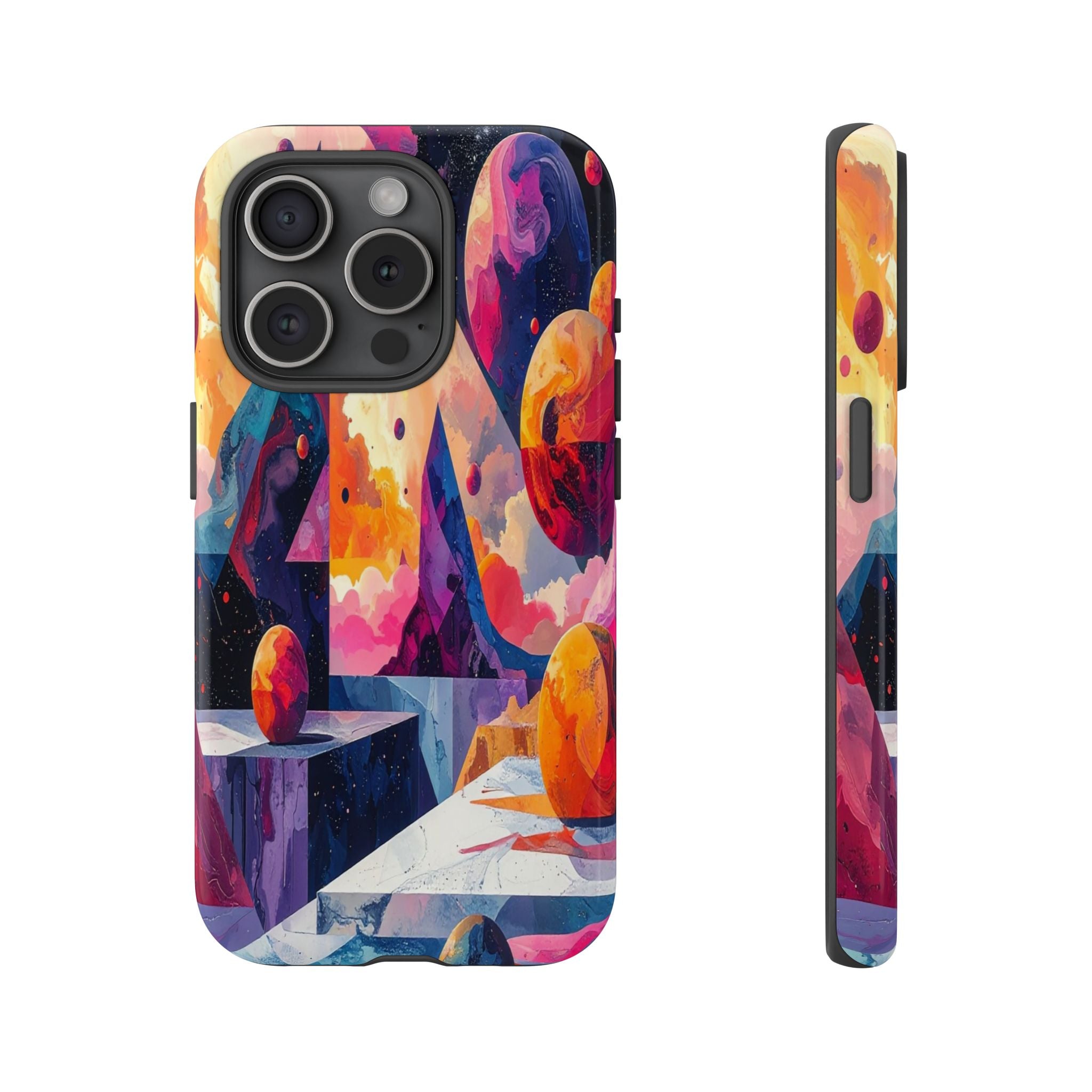 Cosmic Geometrica: Floating Spheres of Abstraction, Digital Dreamscape Dimensions - L’Art Suprême Phone Case