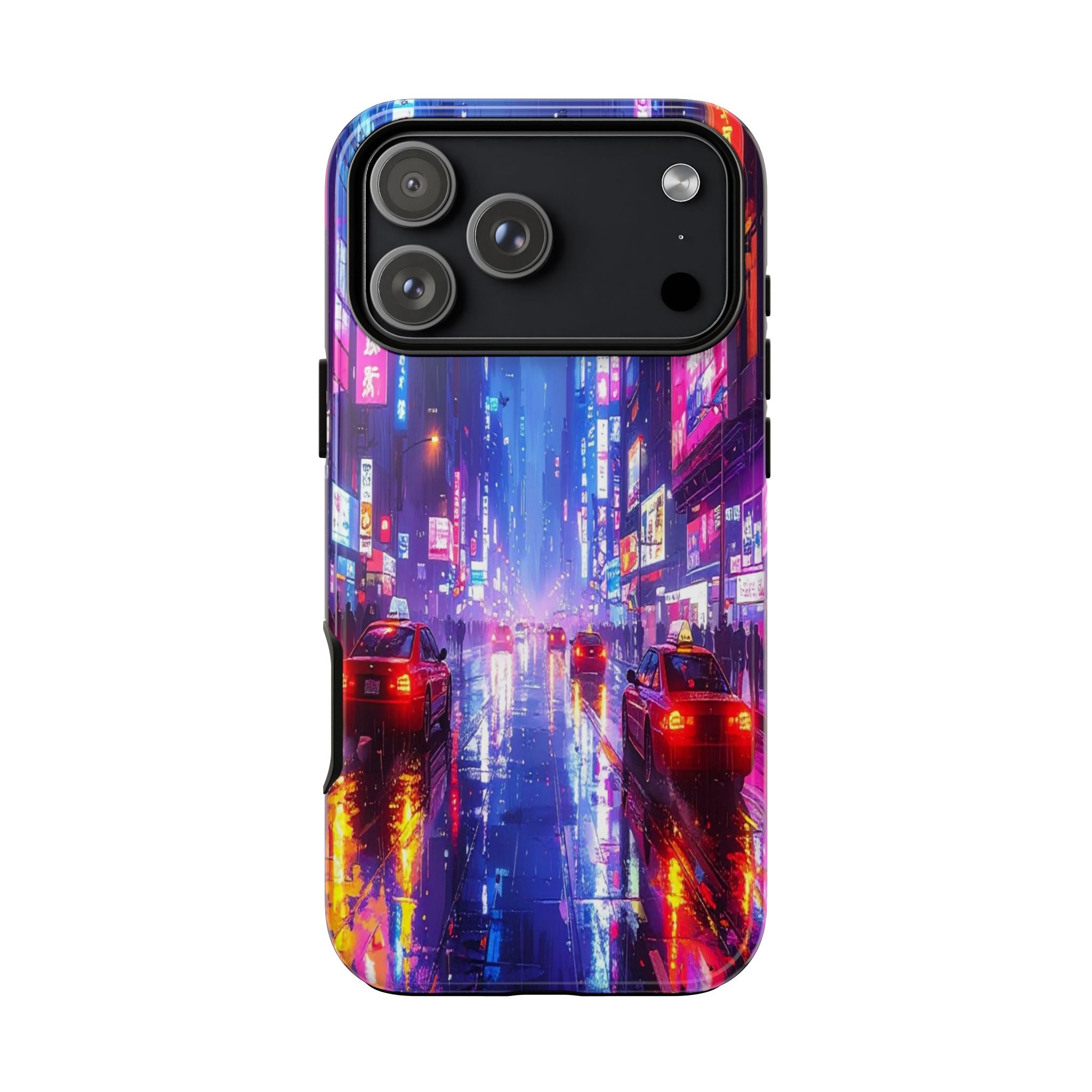Neon Dystopia: Cyberpunk Metropolis, Urban Night Reflections - L’Art Suprême Phone Case