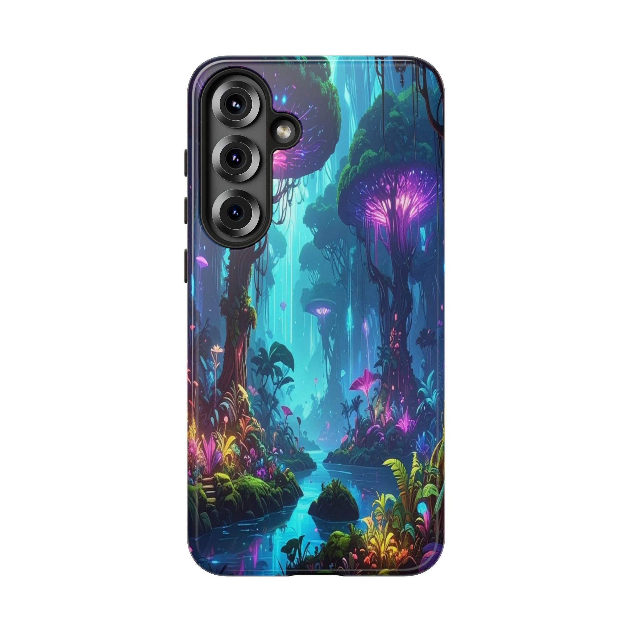 Bioluminescent Dreamscape: Ethereal Forest Fantasy, Digital Luminescence Illustration - L’Art Suprême Phone Case