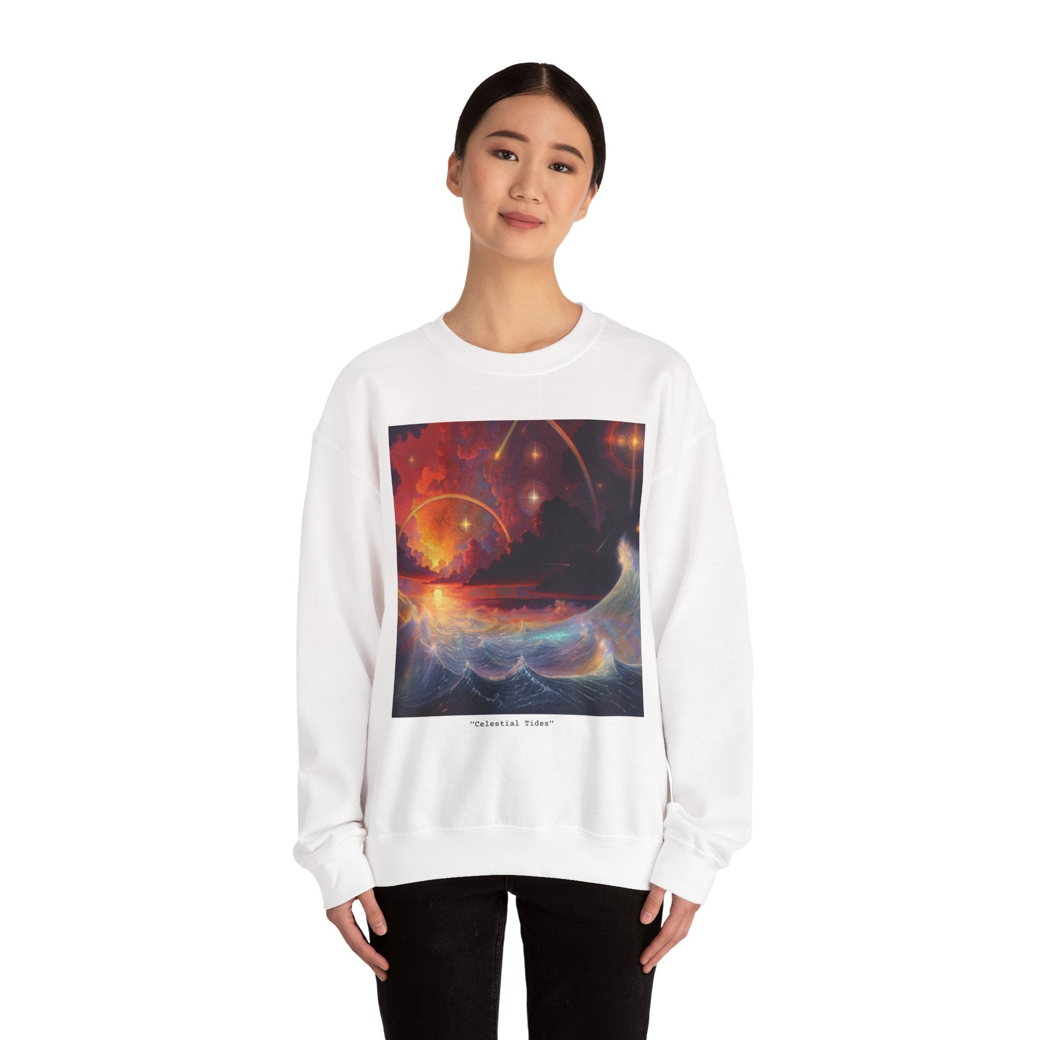 "Celestial Tides" – Cosmic Calm Crewneck