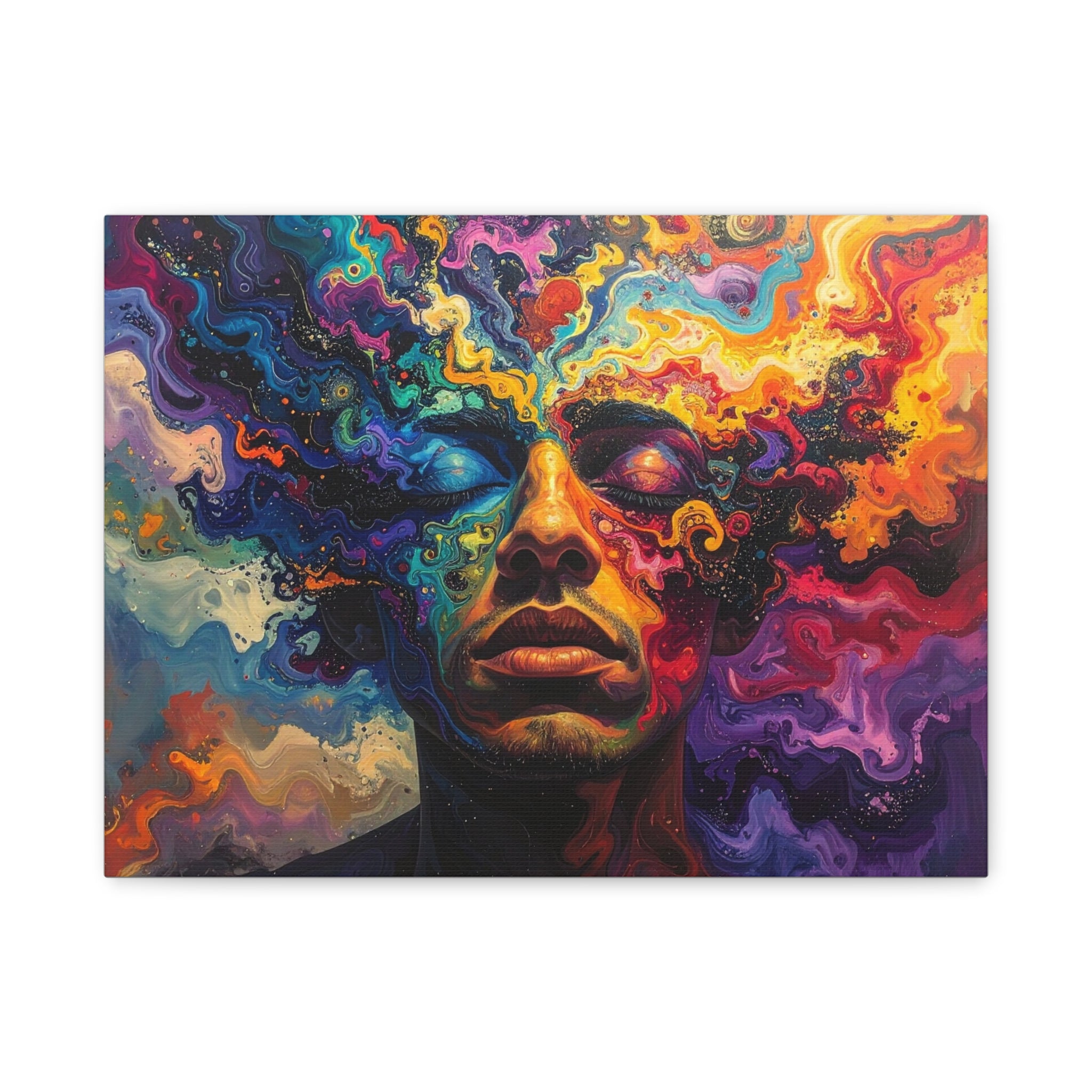 Consciousness Unfolding: Psychedelic Inner Landscape, Fluid Abstract Meditation - L’Art Suprême Canvas